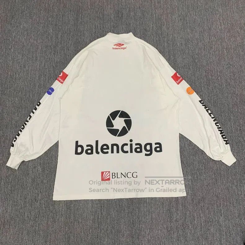 Balenciaga Balenciaga White Multi-Logo Racing Longsleeve. Size US XS / EU 42 / 0 - 2 Thumbnail