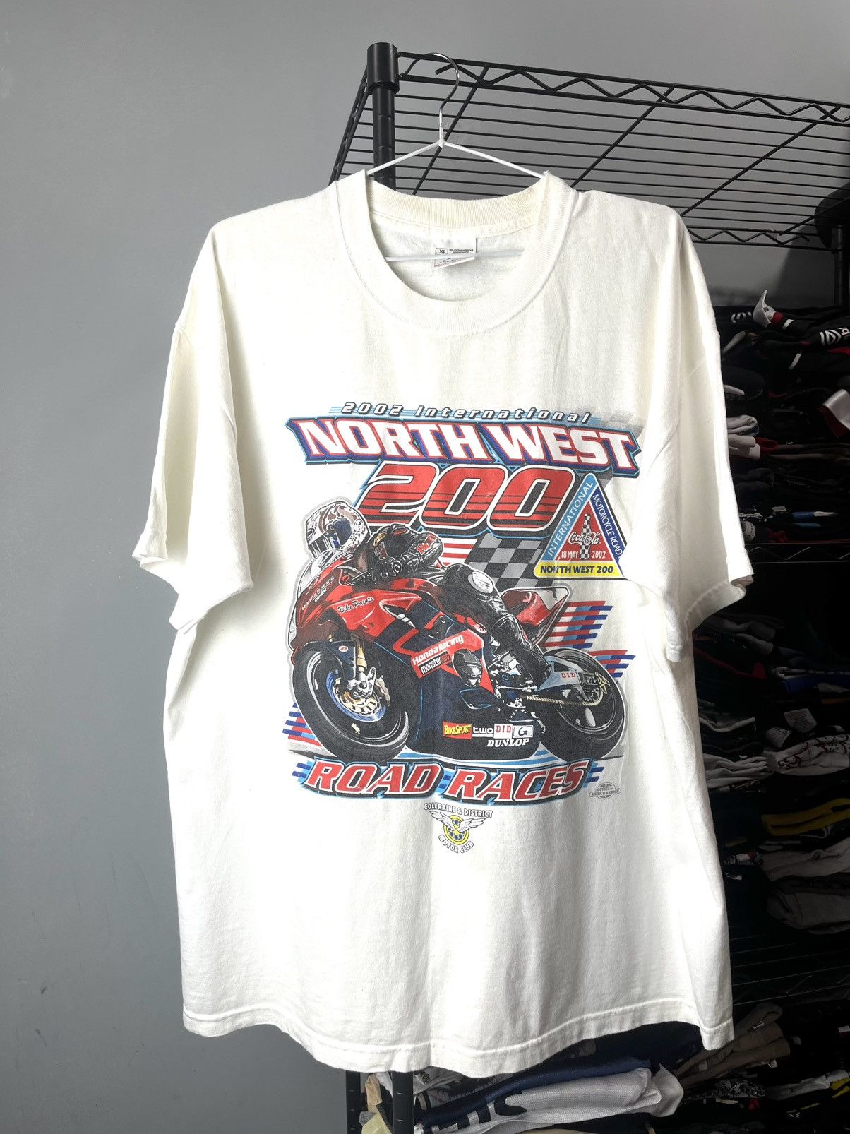 Vintage 2002 North West 200 Motorcycle Racing T Shirt Size US XL / EU 56 / 4 - 1 Thumbnail