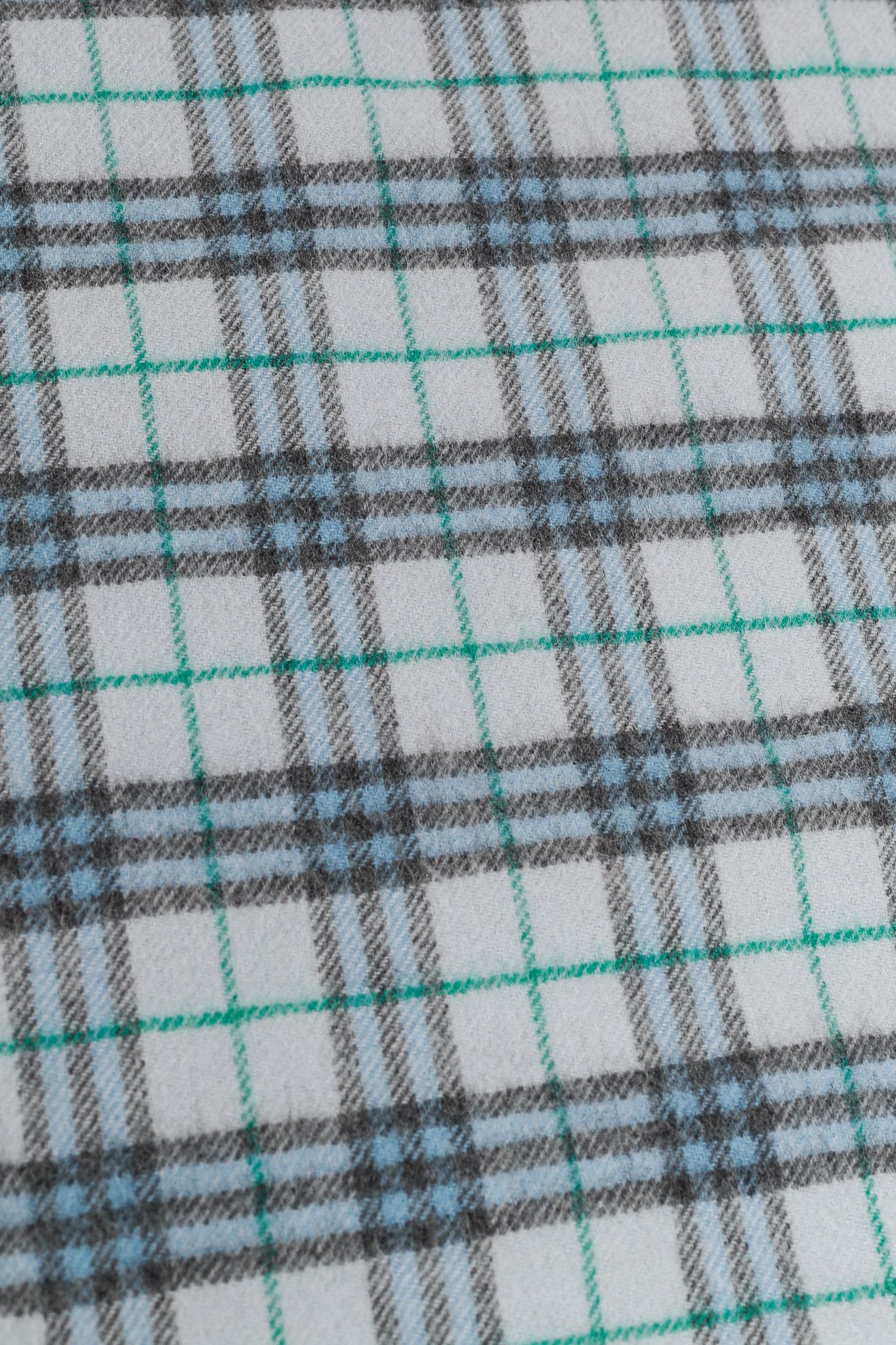 Burberry Burberry Light Blue Plaid Cashmere Scarf Size ONE SIZE - 3 Thumbnail