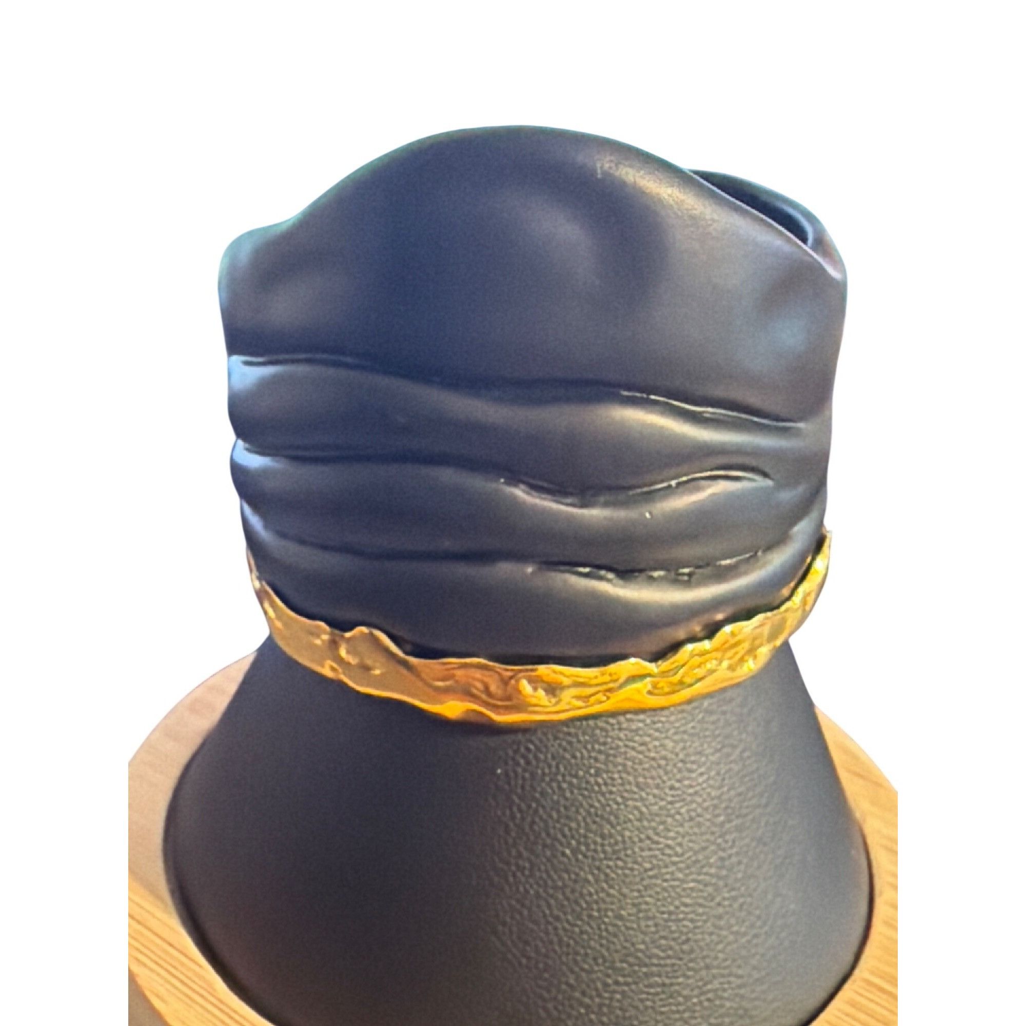 Alexis Bittar Alexis Bittar Matte Black Gold Molten Cuff Bracelet Pleated Size ONE SIZE - 1 Thumbnail