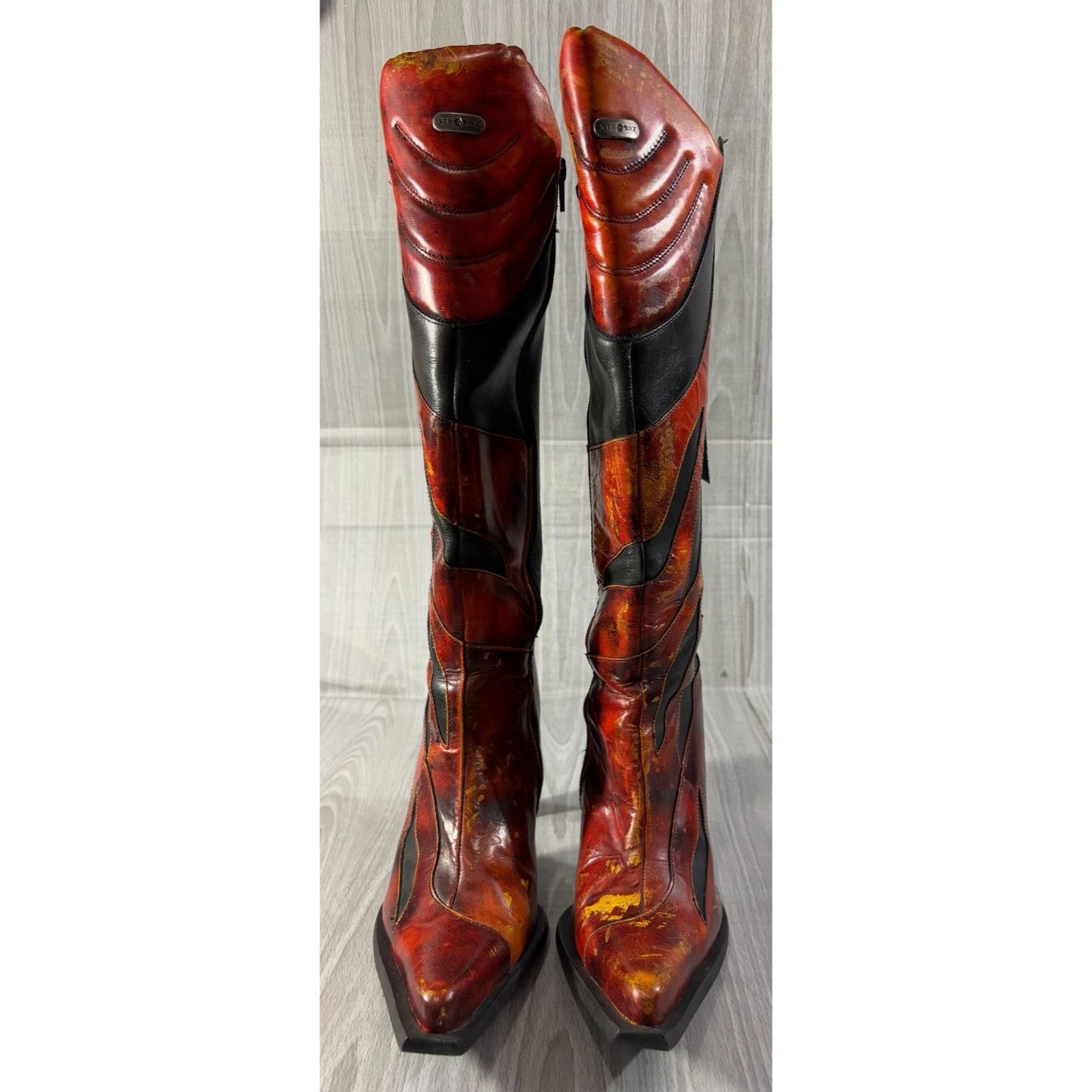 New Rock NEW ROCK M9006 flame accent high hell boots size 37 EU 7 US Size US 7 / IT 37 - 2 Thumbnail