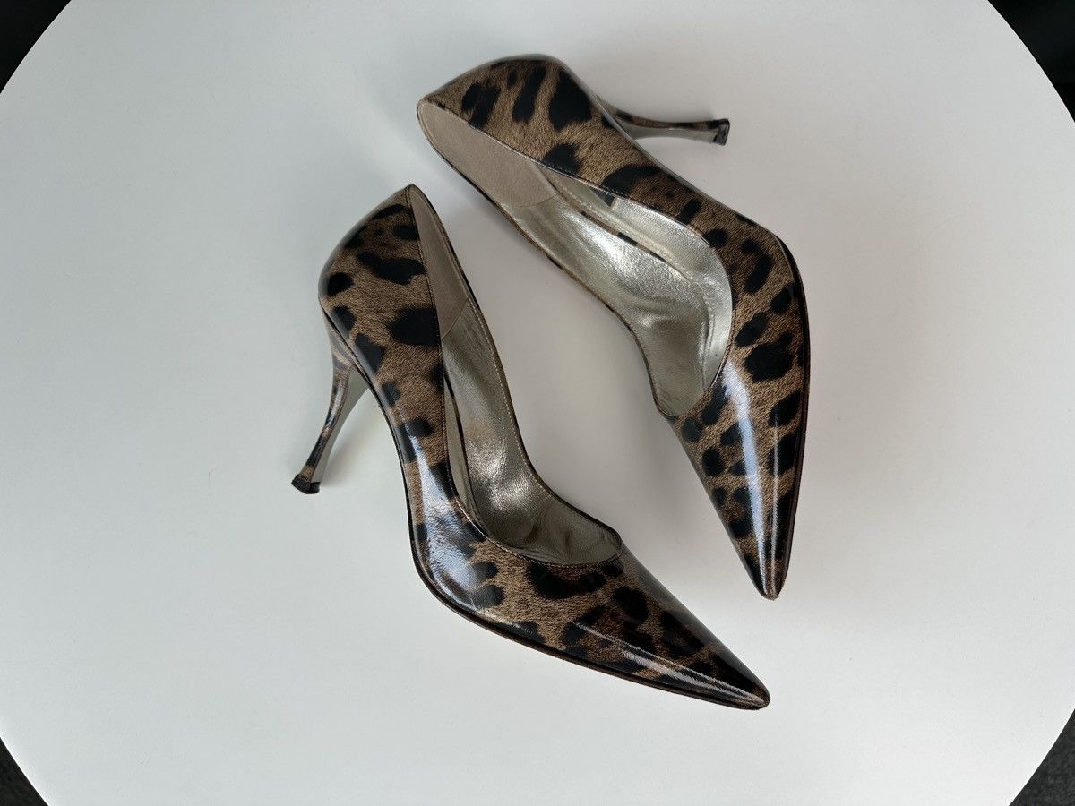 Dolce & Gabbana DOLCE & GABBANA Patent Leather Pumps Leopard Print Heels 37 Size US 7 / IT 37 - 12 Thumbnail