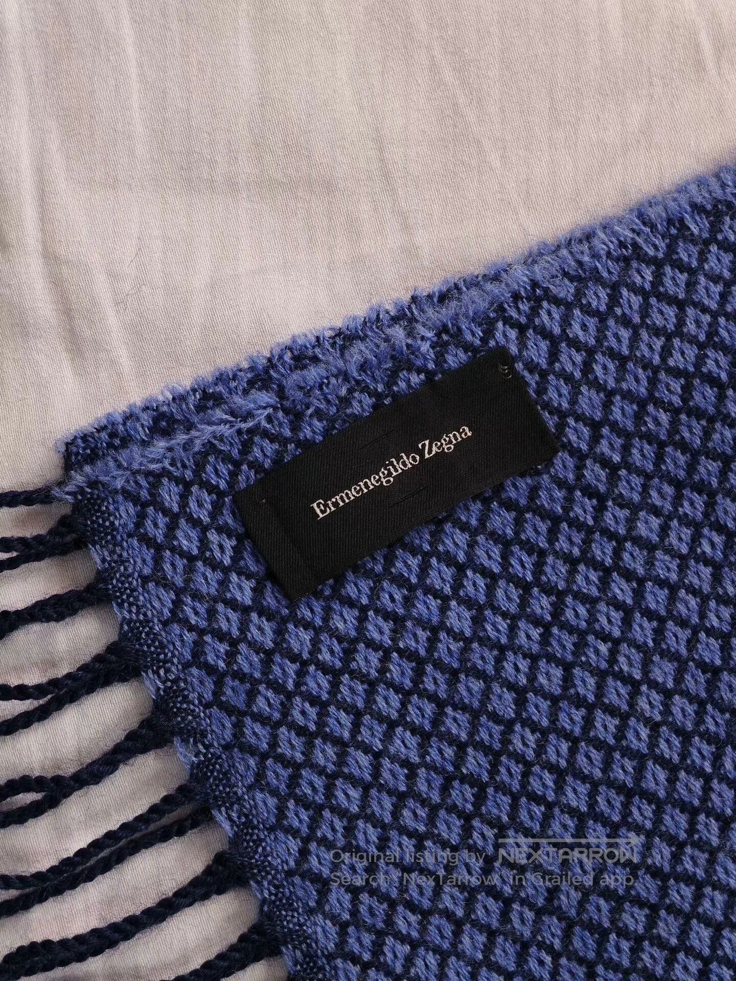 Ermenegildo Zegna Zegna Wool Scarf in Blue Tones. Size ONE SIZE - 2 Thumbnail