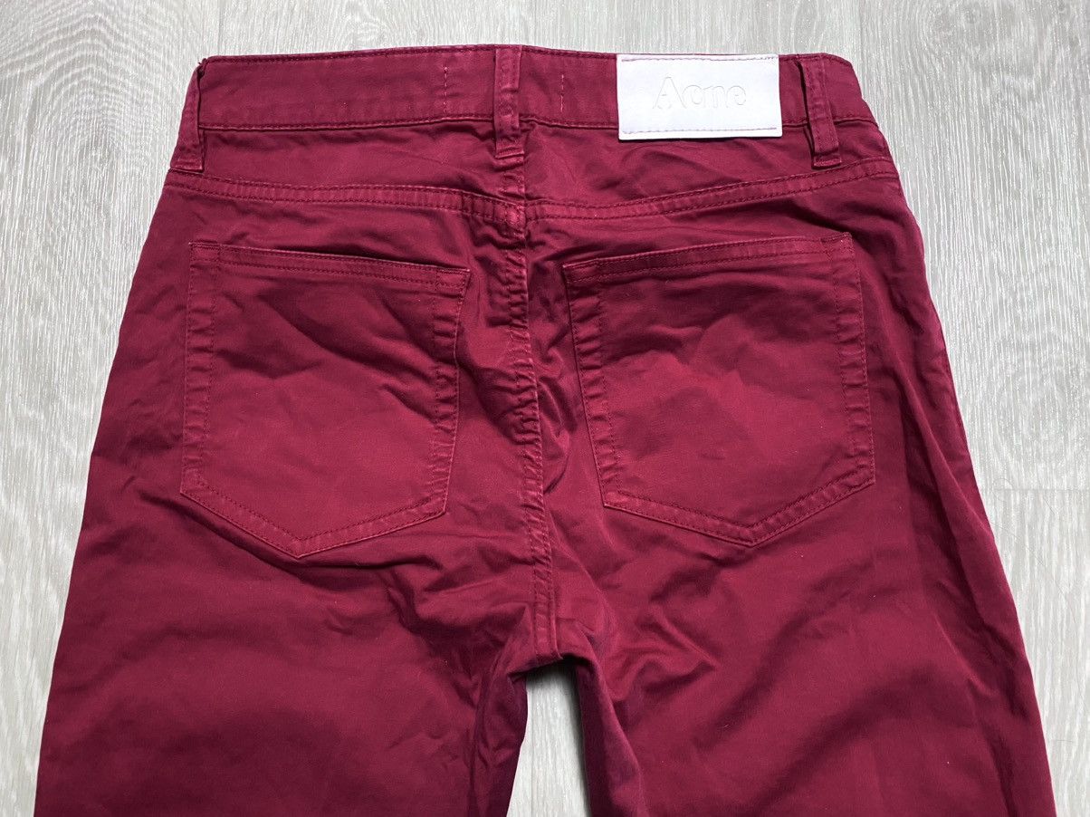 Acne Studios Womens Acne Studios Flex Satin Red Cotton Stretch Pant Jeans Size 28" / US 6 / IT 42 - 20 Thumbnail