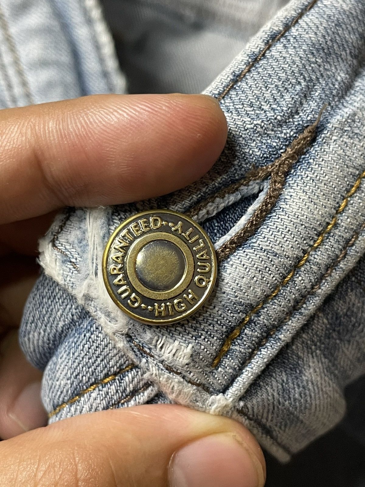 Japanese Brand × Vintage Japanese Brand Straight Cut Ripped Jeans (92) Size US 30 / EU 46 - 7 Thumbnail