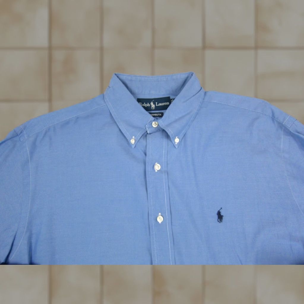 Ralph Lauren VINTAGE Ralph Lauren Shirt Mens XL Blue Black Pony Button-Up Collared Long Sleeve Casual Classic Dad Preppy All Seasons Easy Care 16 Size US XL / EU 56 / 4 - 1 Thumbnail