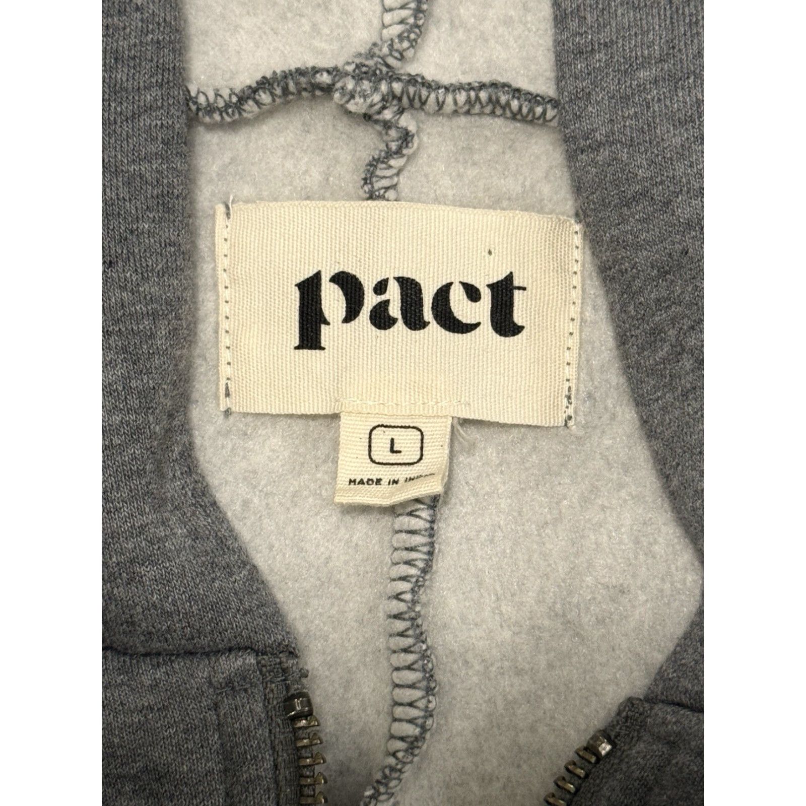 Vintage Pact One For All Full Zip Hoodie Unisex Sz L Gray Organic Cotton Blend Size L / US 10 / IT 46 - 4 Thumbnail