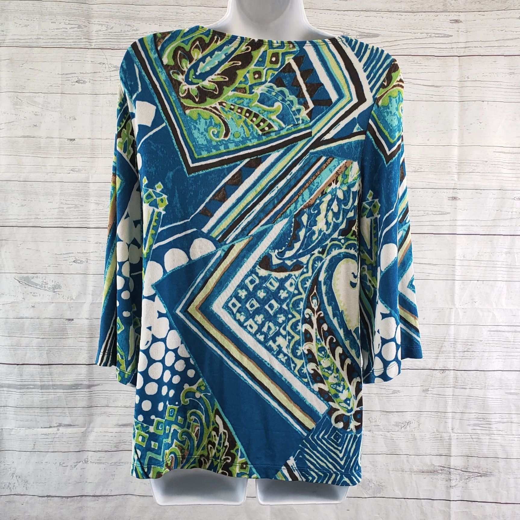 Vintage Chico's Travelers Womens Top S Blue 3/4 Sleeve Blouse Travel Basic Acetate Small Size Shirt Tops Womens Size S / US 4 / IT 40 - 4 Thumbnail