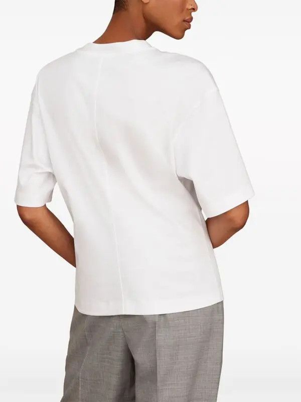 Brunello Cucinelli o1y0825 Crewneck T-Shirt in White Size XL / US 12-14 / IT 48-50 - 5 Thumbnail