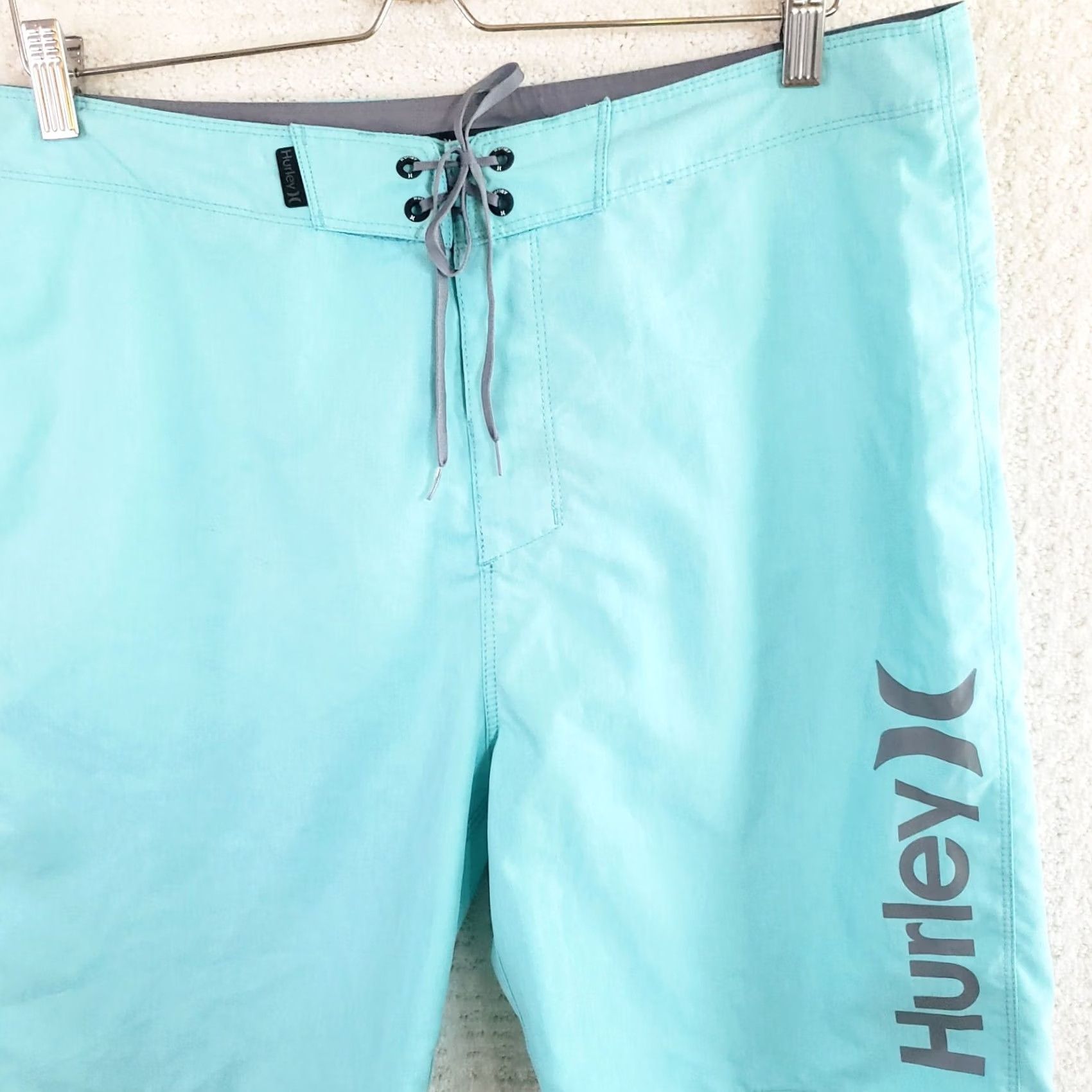 Hurley Hurley Board Shorts Mens 34 Blue Aqua Quick Dry Pocket Surf Beach Laundry Lightweight Pocket Back Drawstring Regular 34 Mens Size US 34 / EU 50 - 5 Thumbnail