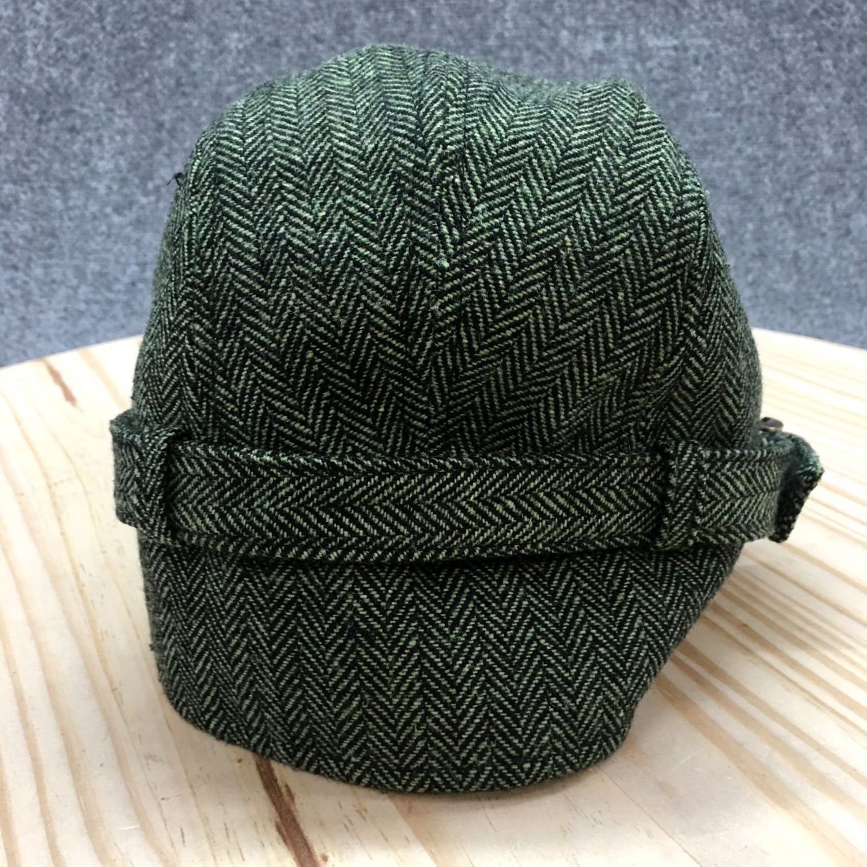 Vintage DeLux Army Cap Mens Womens Green M-L Fitted Buckle Curved Brim Polyester Blend Size ONE SIZE - 6 Thumbnail
