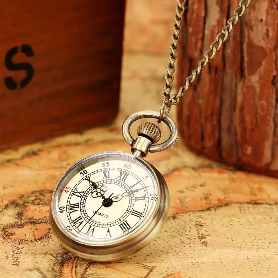 Jewelry BRONZE QUARTZ POCKET WATCH - ROMAN NUMERAL DIAL Size ONE SIZE - 4 Thumbnail