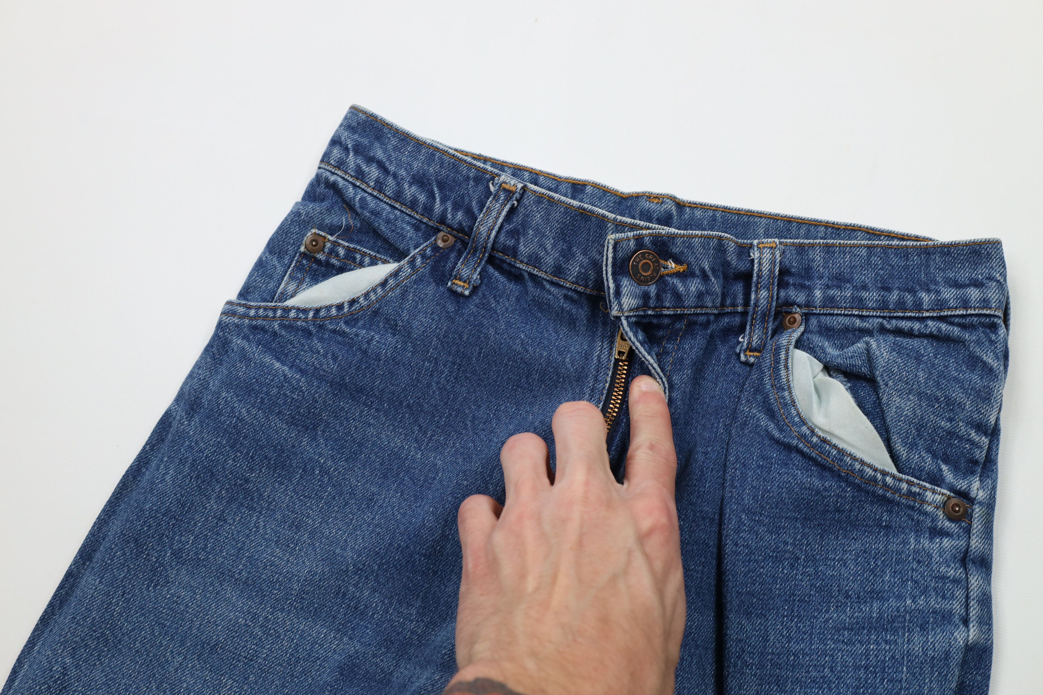 Vintage Vintage 70s Streetwear Western Flared Denim Jeans Blue USA Size US 29 - 9 Thumbnail