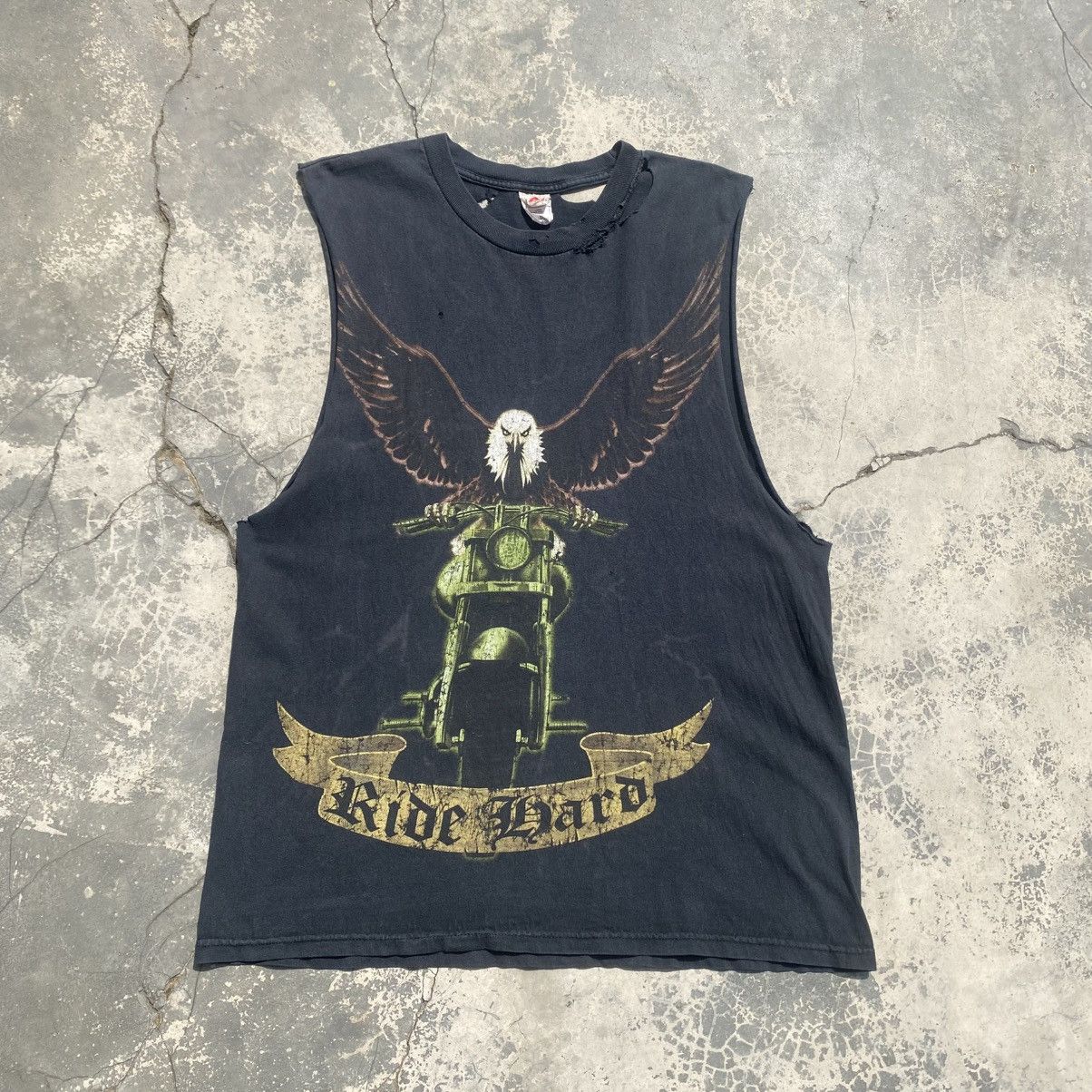 Harley Davidson × Vintage Distressed RIDE HARD Sleeveless tee Size US L / EU 52-54 / 3 - 1 Thumbnail