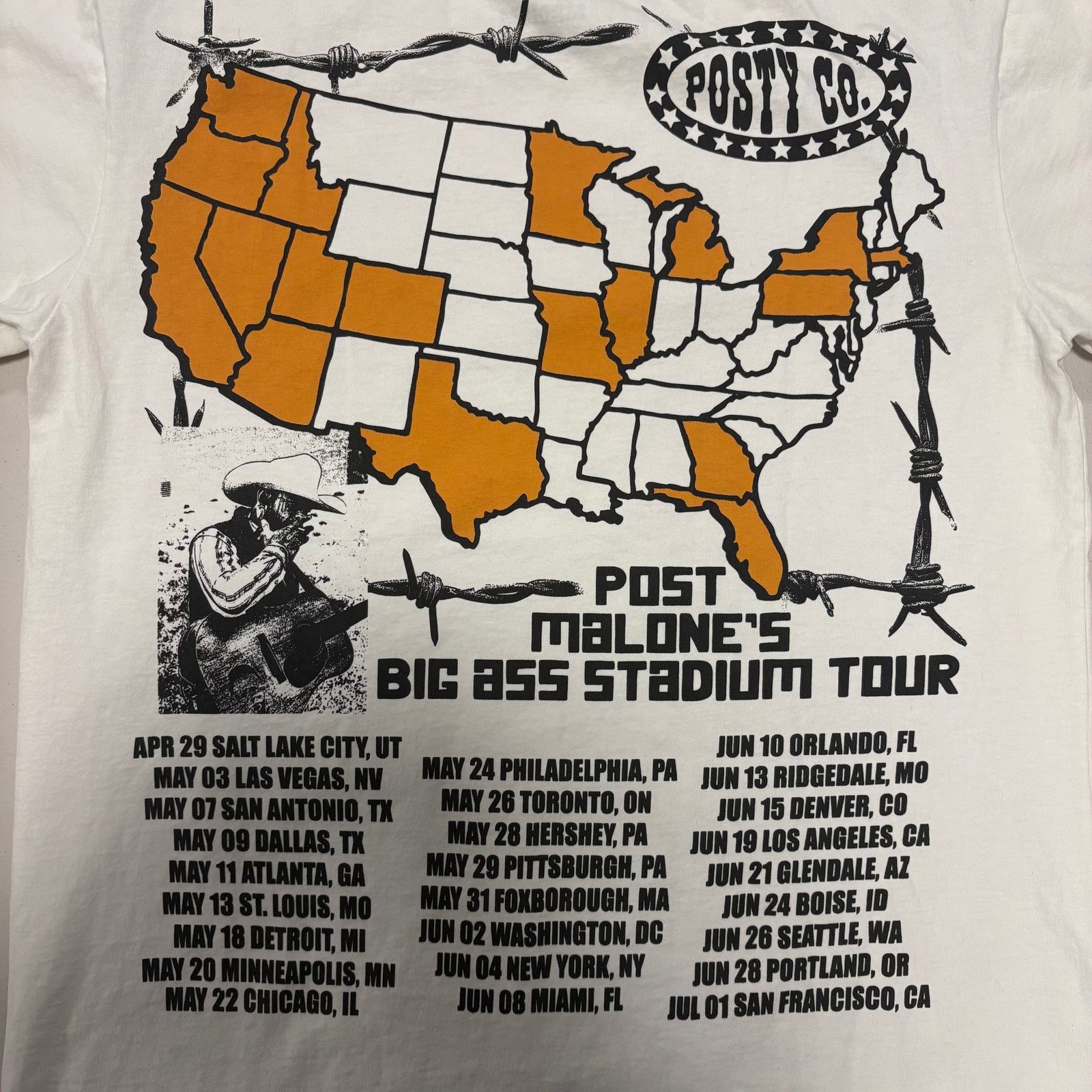 Gildan 2025 Post Malone Tour Shirt Size US M / EU 48-50 / 2 - 3 Thumbnail