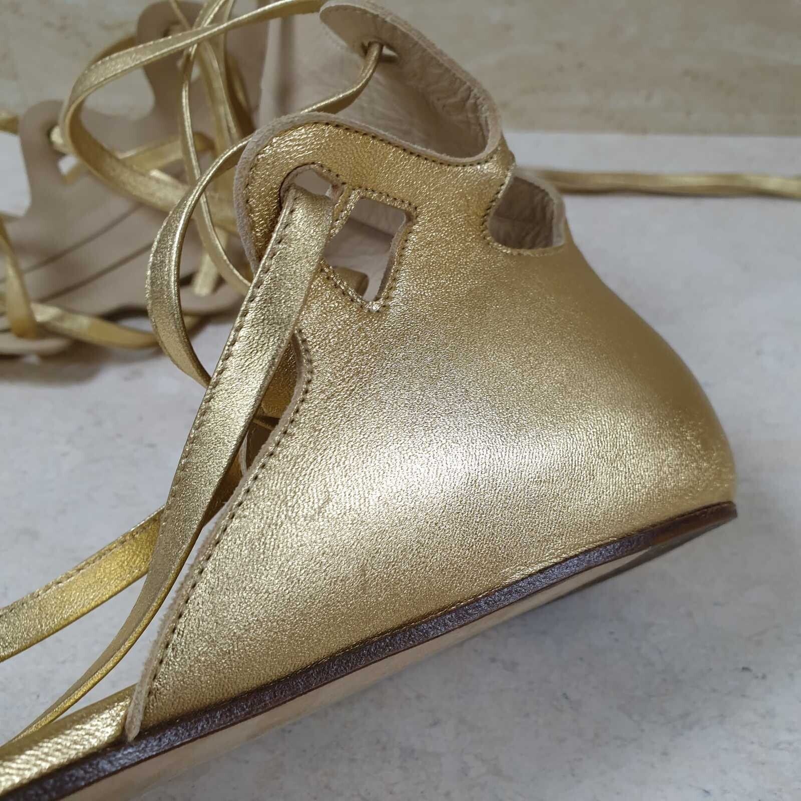 Chanel Chanel Gold Gladiator Sandals Sz.38 Size US 7 / IT 37 - 14 Thumbnail