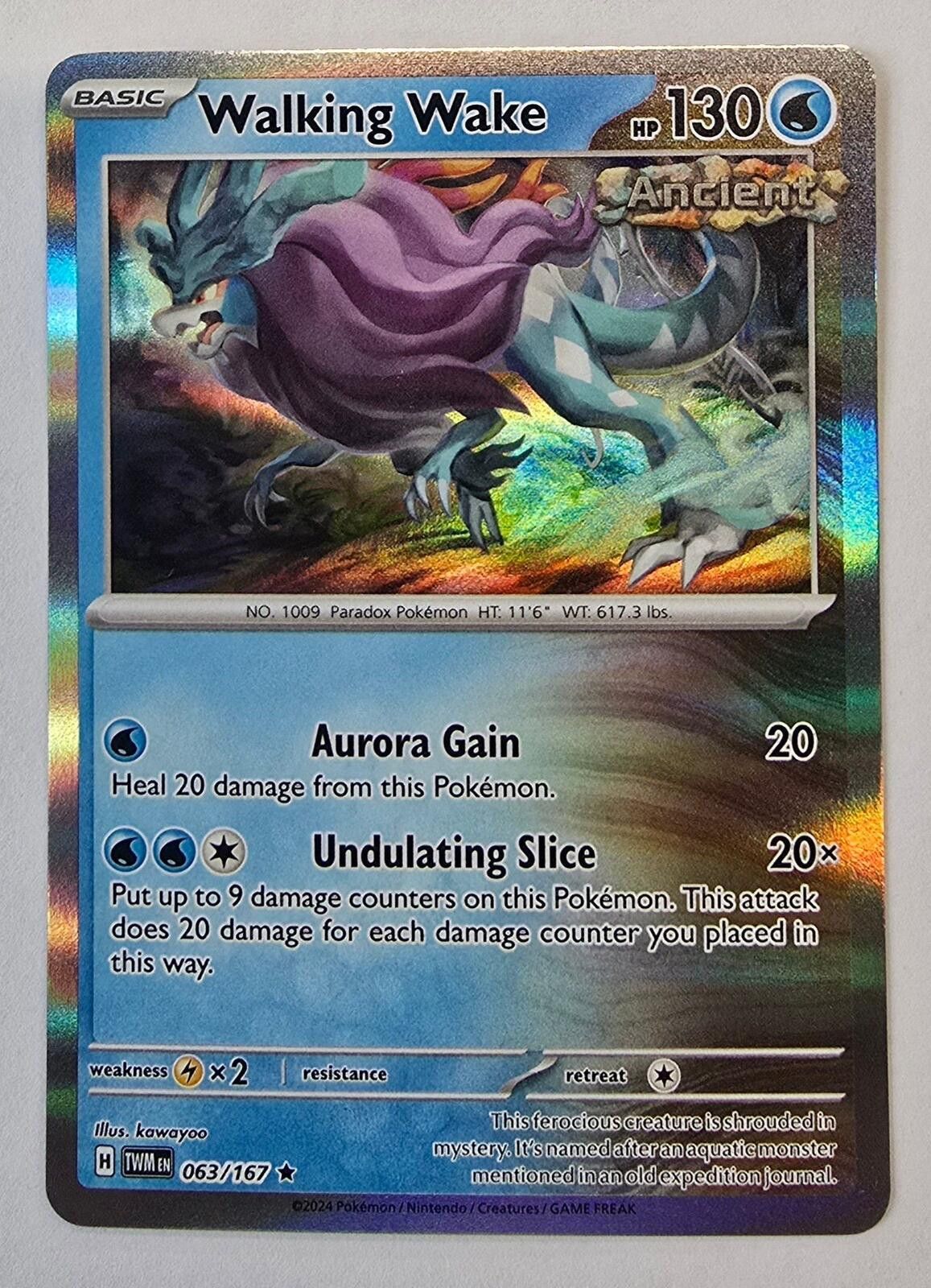 Pokemon Walking Wake card (063/167) from Twilight Masquerade Size ONE SIZE - 1 Thumbnail