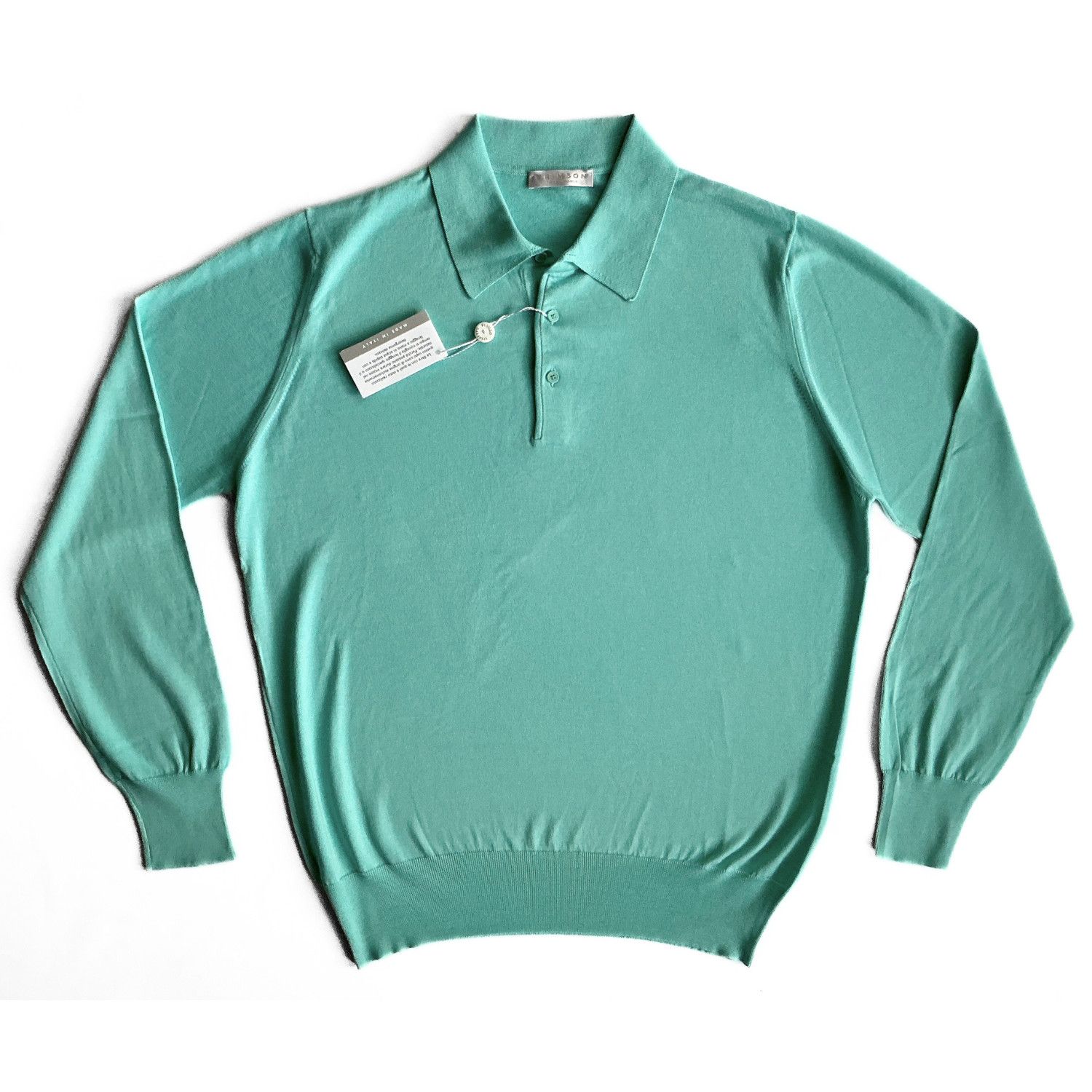 CRIMSON PARIS KNITTED LONGSLEEVE POLO SWEATER MADE IN ITALY
