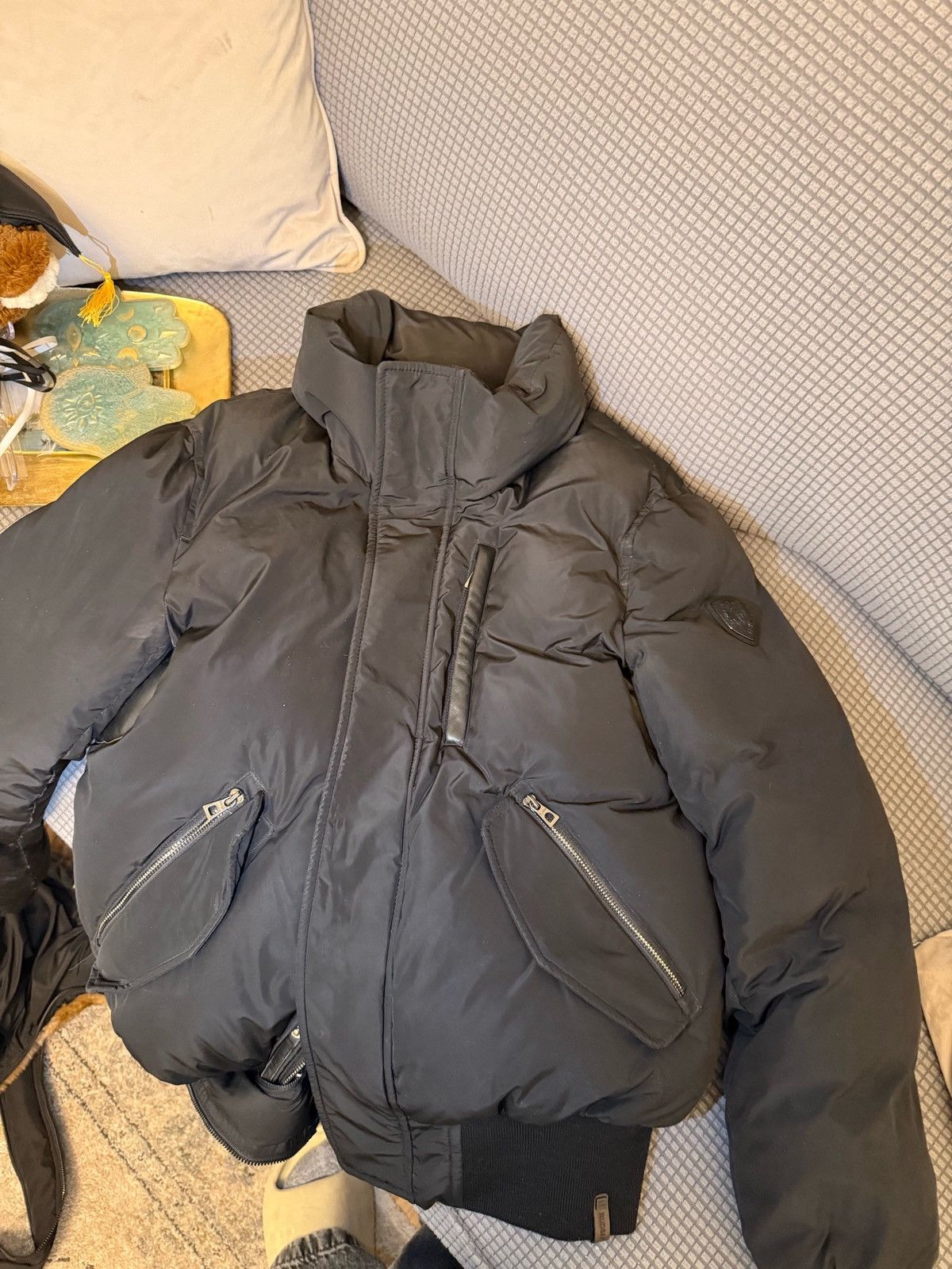 Rudsak RUDSAK Black Down Bomber Jacket w/ Natural Fur Hood Size US S / EU 44-46 / 1 - 6 Thumbnail