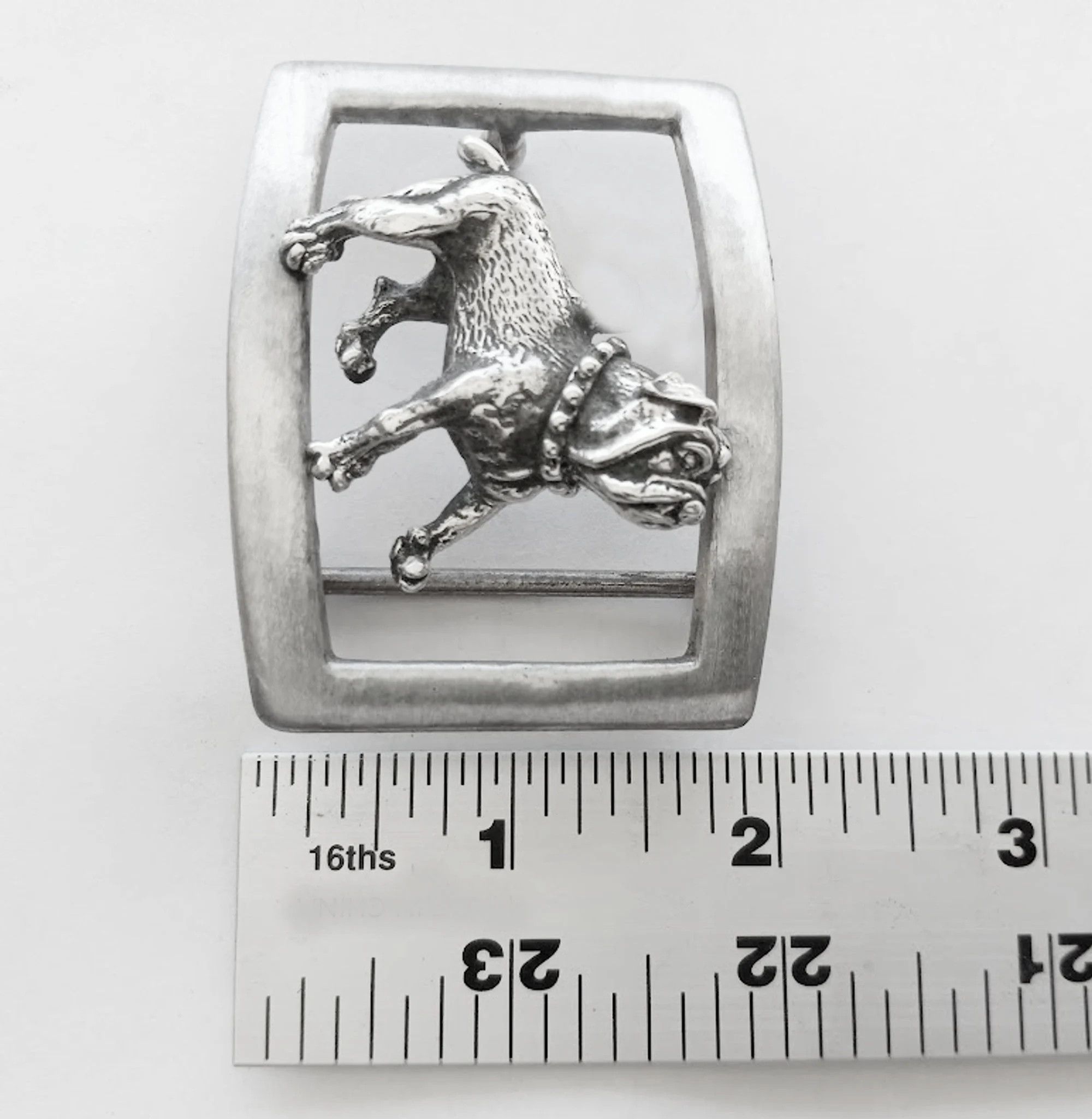 Other Men's silver belt buckle Bulldog design .925 stamped Size ONE SIZE - 4 Thumbnail