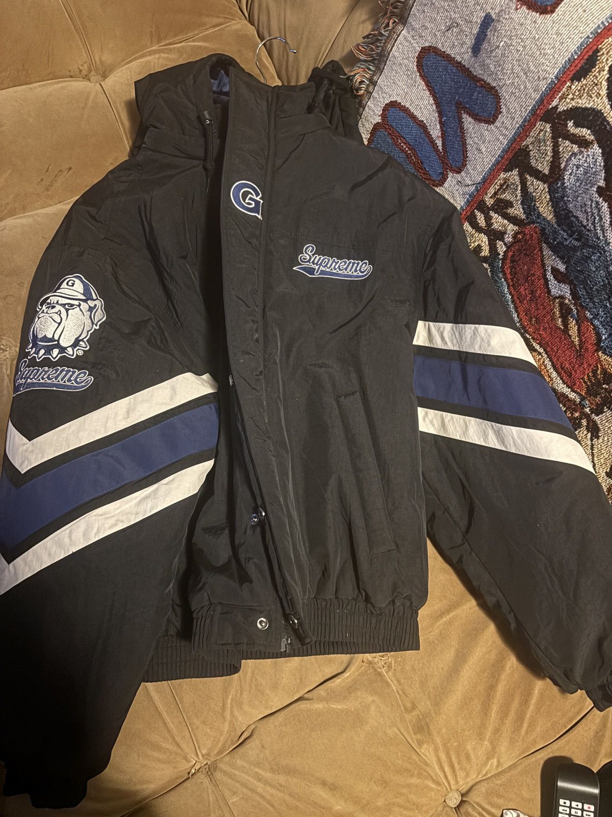 Mitchell & Ness × Supreme Supreme Mitchell & Ness Hooded Stadium Jacket Size US S / EU 44-46 / 1 - 1 Thumbnail