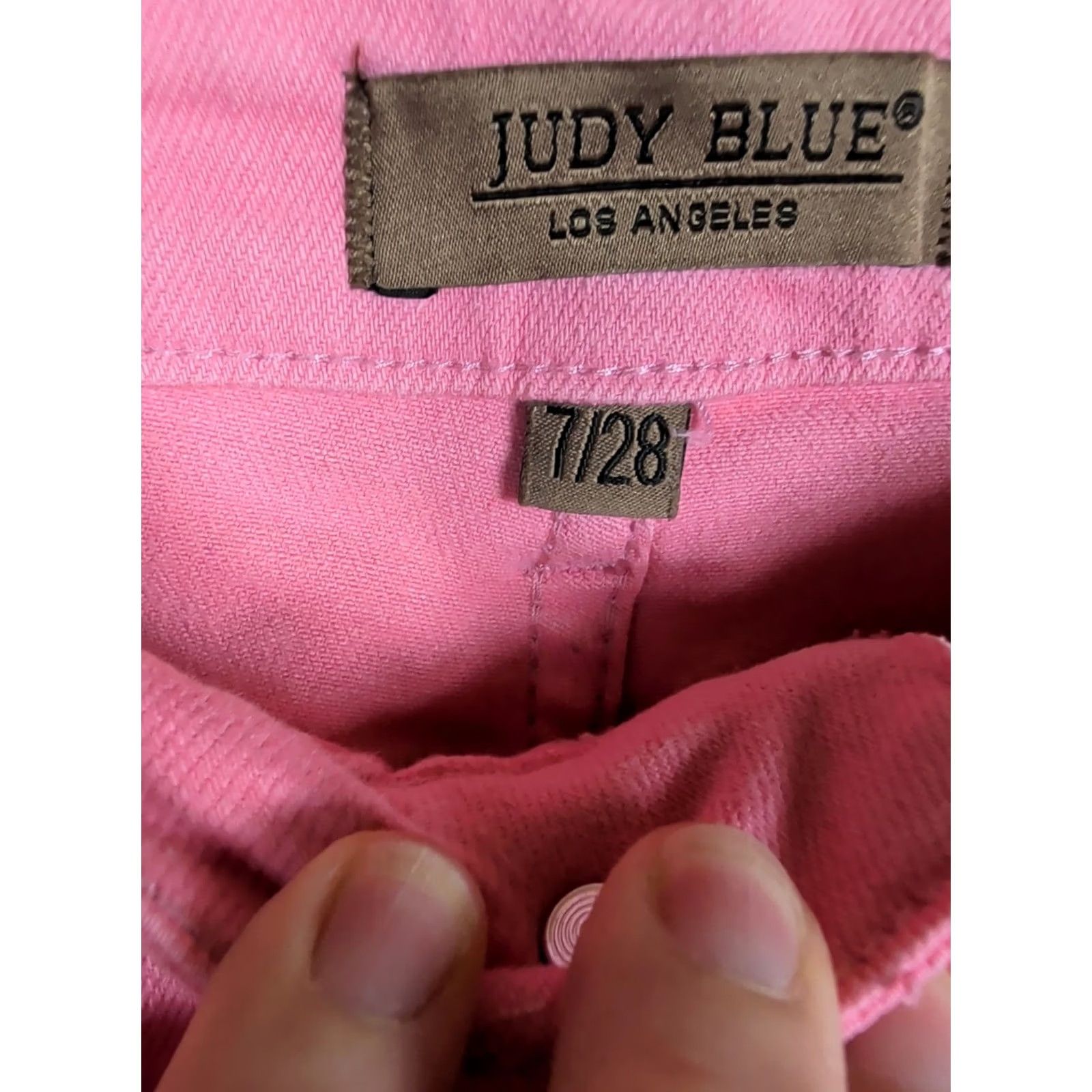 Vintage Judy Blue Jeans Pink Rose High Rise Wide Leg Crop 7/28 Raw Hem Control Top Womens Size M / US 6-8 / IT 42-44 - 7 Thumbnail