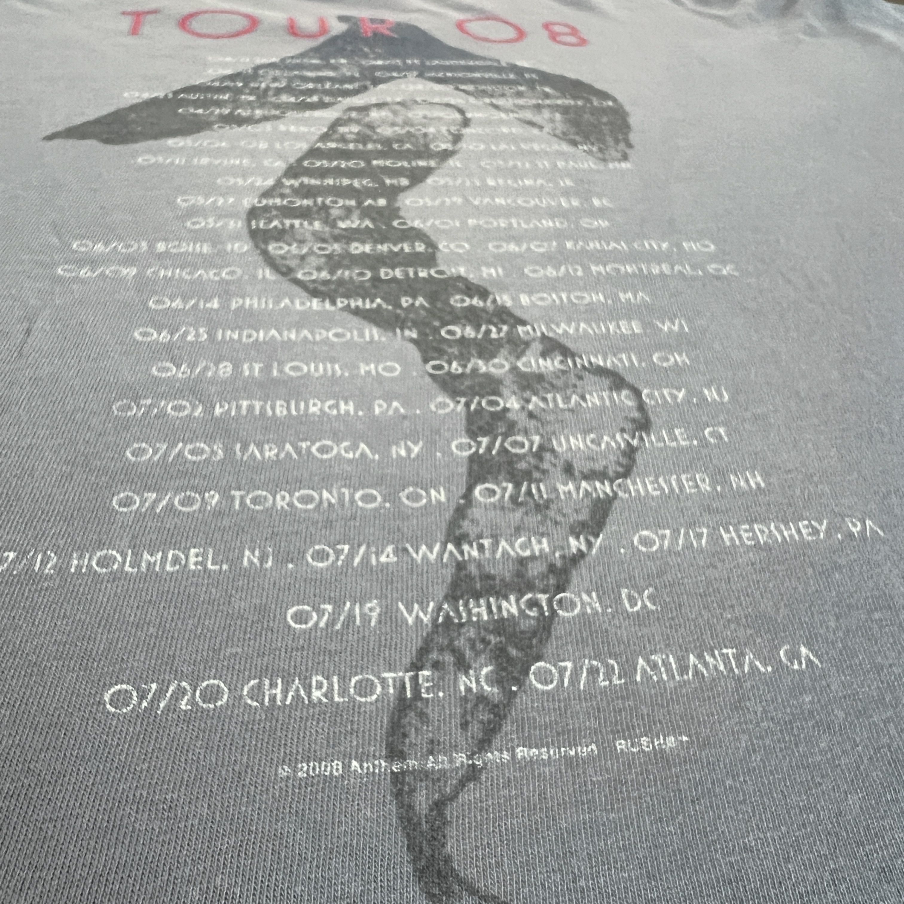 Band Tees Vintage Y2K 2008 Rush World Tour Tee Faded Thrashed Size US L / EU 52-54 / 3 - 11 Thumbnail