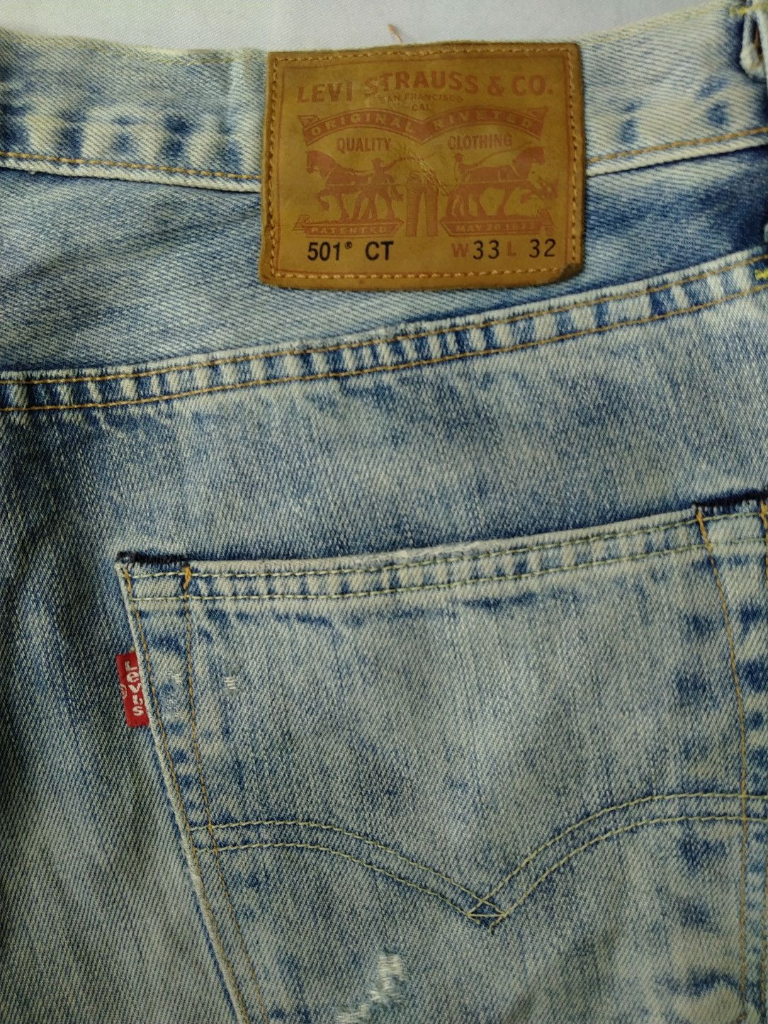 Japanese Brand Ripped Faded Blue Vintage Levi's 501 34x31.5 Denim -JN864 Size US 34 / EU 50 - 8 Thumbnail