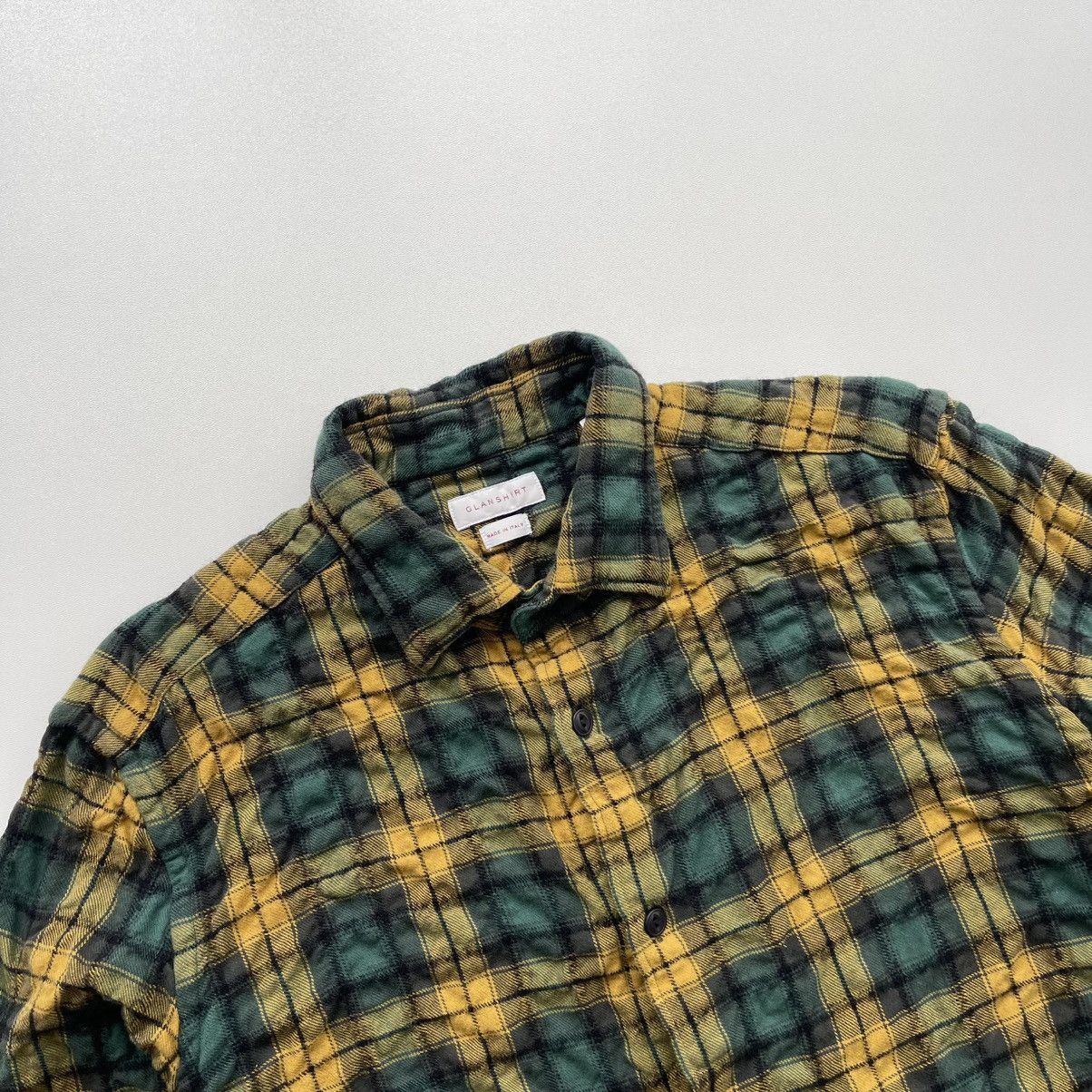 Glanshirt Glanshirt Waffle Cotton/Wool Checked Shirt Yellow/Green Rare Size US M / EU 48-50 / 2 - 2 Thumbnail