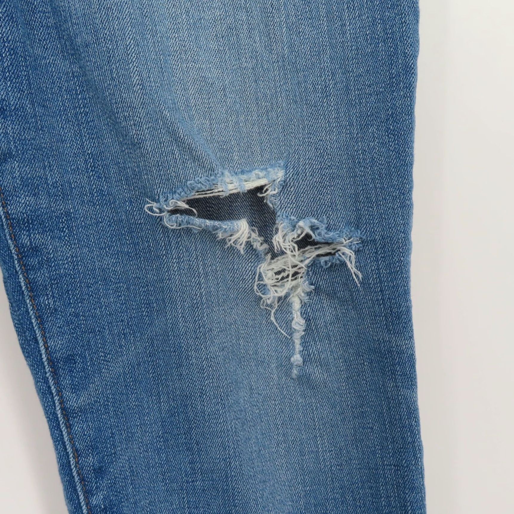 Madewell Madewell Women 32 9in High Rise Skinny Jeans Whiskered Distressed Denim Pockets Size 24" / US 00 / IT 34 - 5 Thumbnail