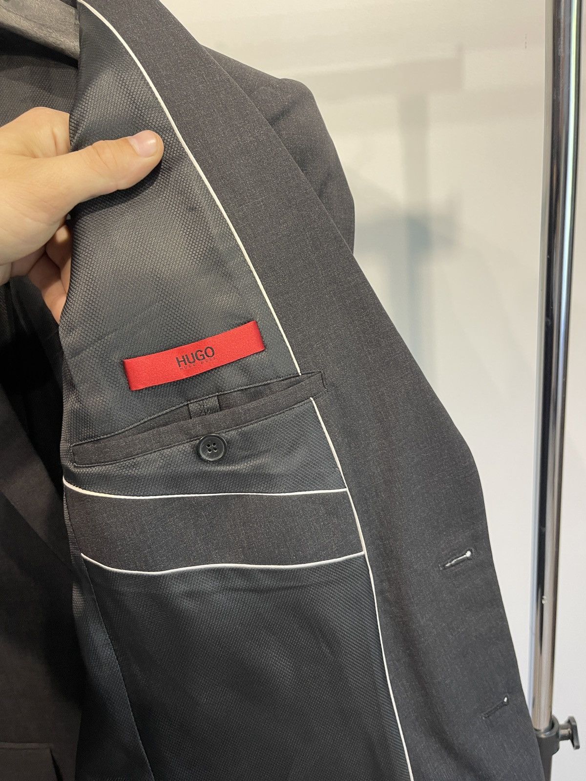 Hugo × Hugo Boss × Vintage Hugo boss classic jacket blazer dark grey 36R Size 36R - 5 Thumbnail