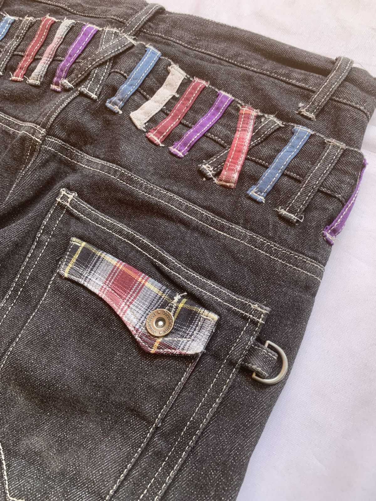 Japanese Brand Y2k Punk Double Focus Double Waist Whisker Bondage Jeans Size US 30 / EU 46 - 16 Thumbnail