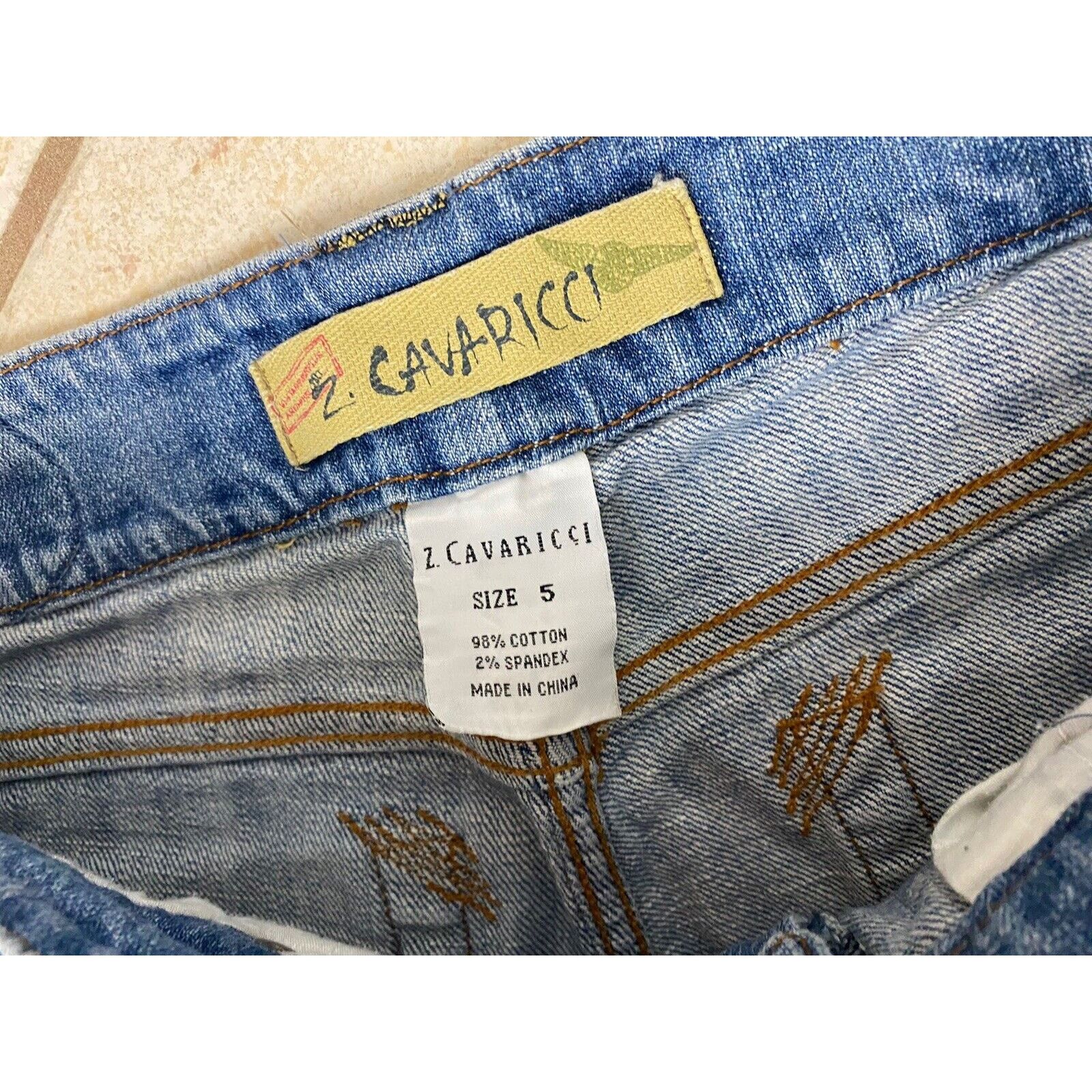 Other VTG Z Cavaricci Denim Jeans Rhinestones Graffiti Bootcut Size 25" / US 0 / IT 36 - 6 Thumbnail