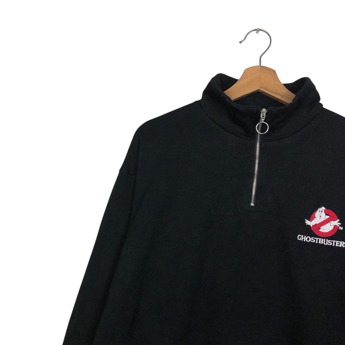 Japanese Brand Rich Black Half Zipper Collar Sweatshirt Scary Ghostbusters Size US M / EU 48-50 / 2 - 8 Thumbnail