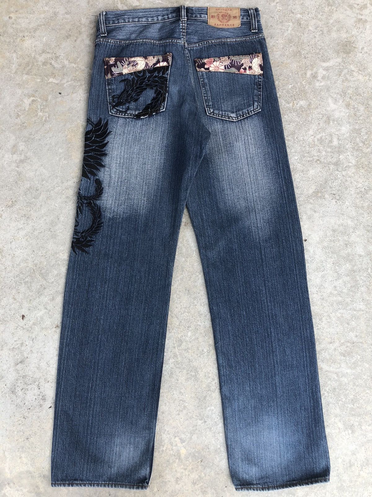 Japanese Brand Japanese Buden Dragon Embroidered Jeans Distressed Jeans Size US 31 - 2 Thumbnail