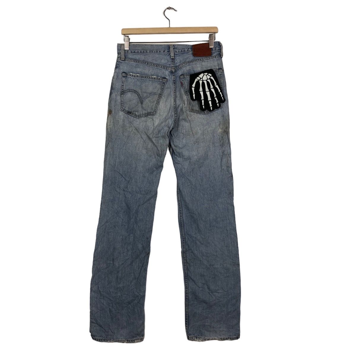 Levi's Made & Crafted 🔥RARE DISTRESSED DENIM JEAN SELVEDGES LEVI’S LEATHER PATCH Size US 29 - 7 Thumbnail