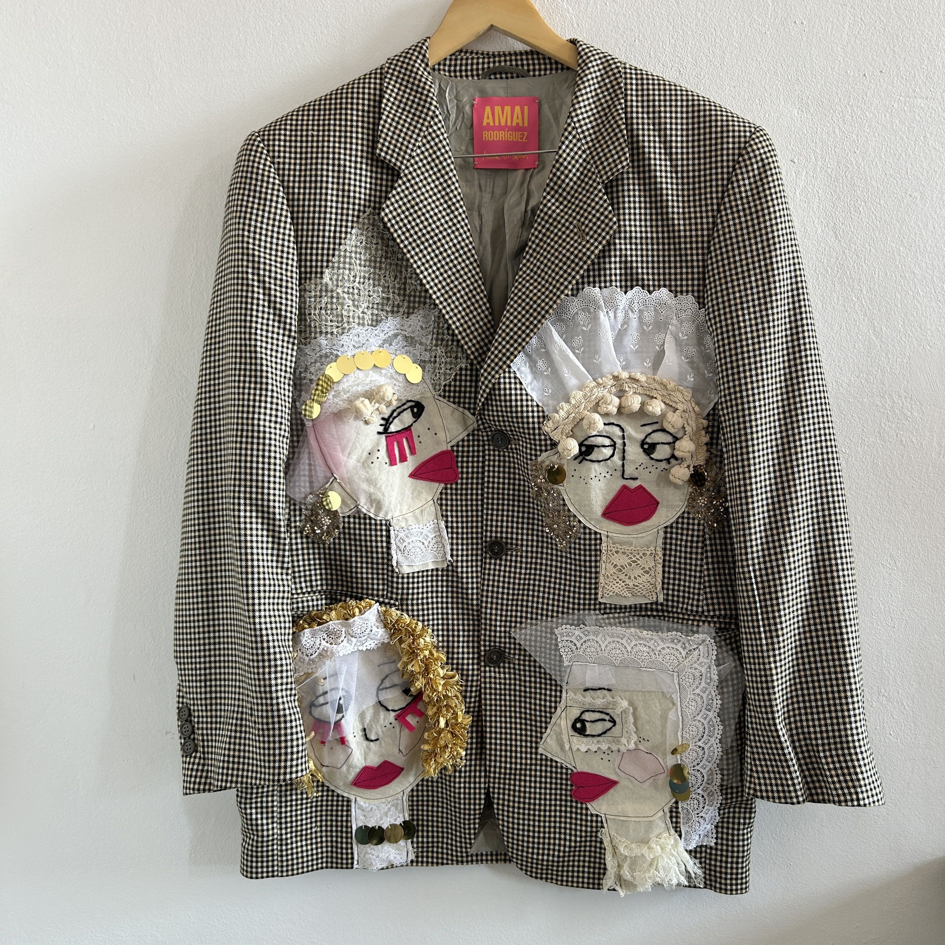 Custommade OOAK Wearable Art Bridal Inspired Patchwork Blazer Size XXL / US 16-18 / IT 52-54 - 11 Thumbnail