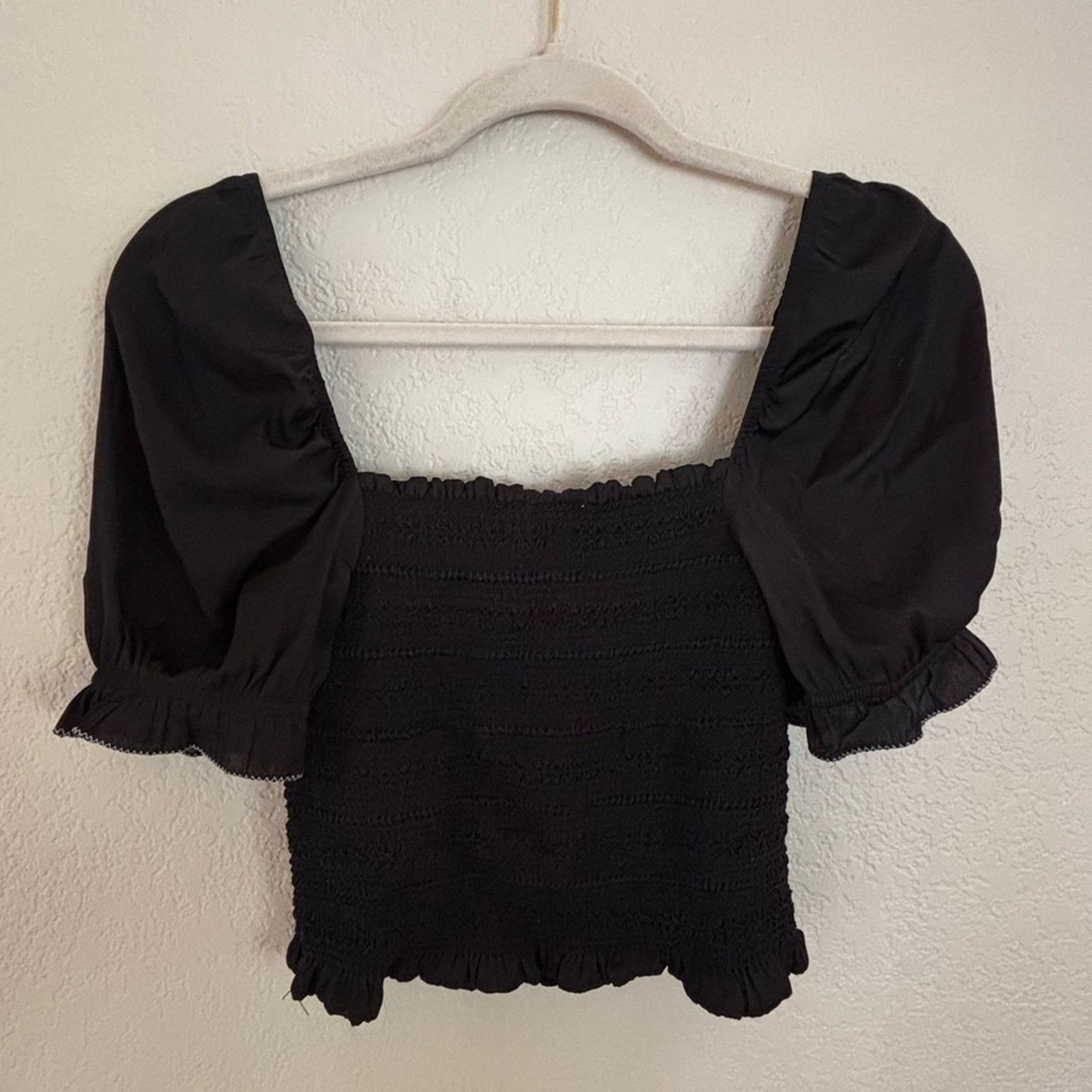 & Other Stories × Anthropologie DOLAN puff sleeve smocked jersey top Size S / US 4 / IT 40 - 4 Thumbnail