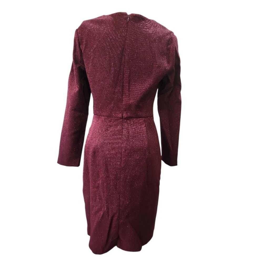Other Aidan Mattox Cocktail Dress Sz 4 Burgundy Metallic Shimmer Size S / US 4 / IT 40 - 13 Thumbnail