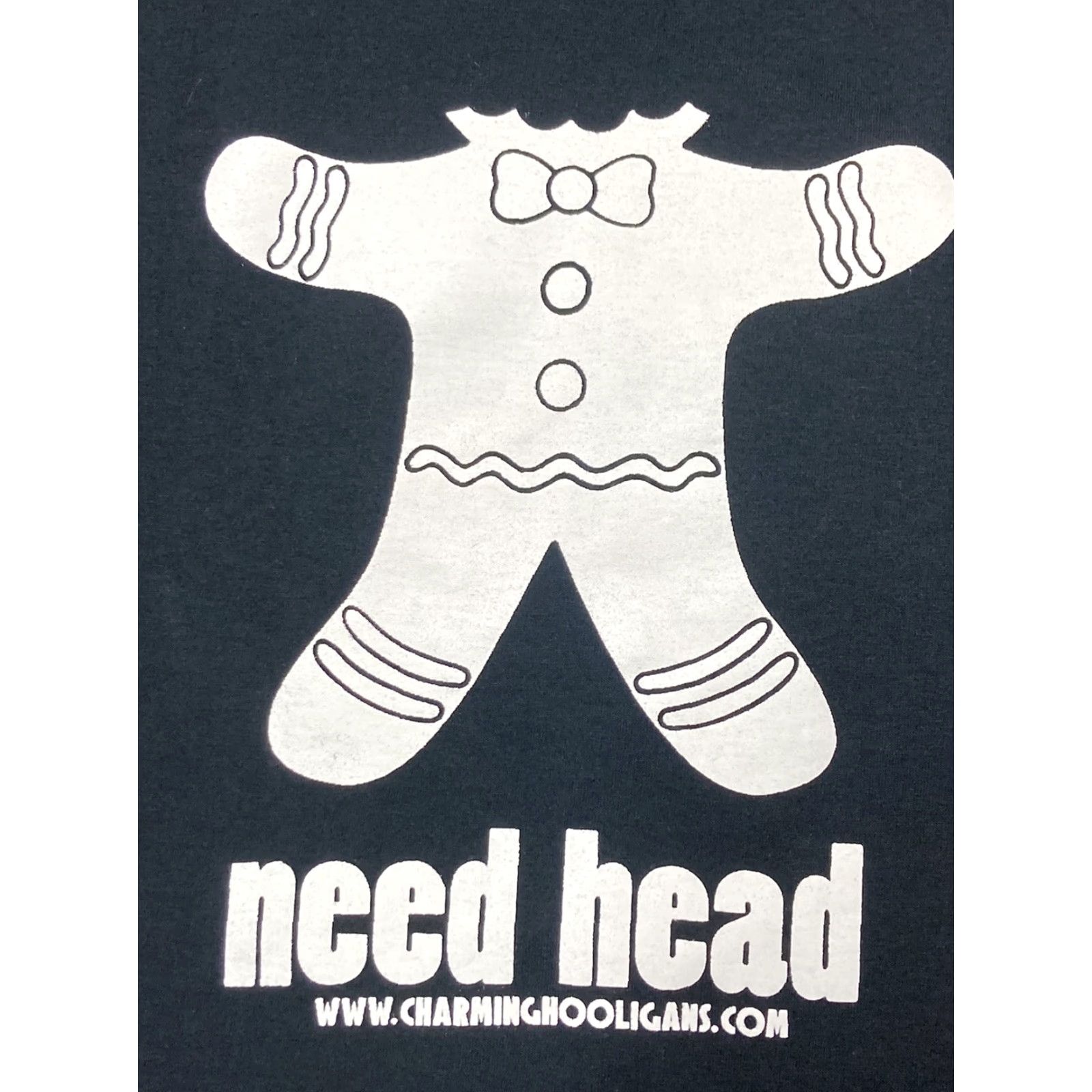 Vintage VINTAGE y2k graphic T-Shirt HOT TOPIC “need head” gingerbread cookie funny XL Men Black 90s Size US XL / EU 56 / 4 - 3 Thumbnail
