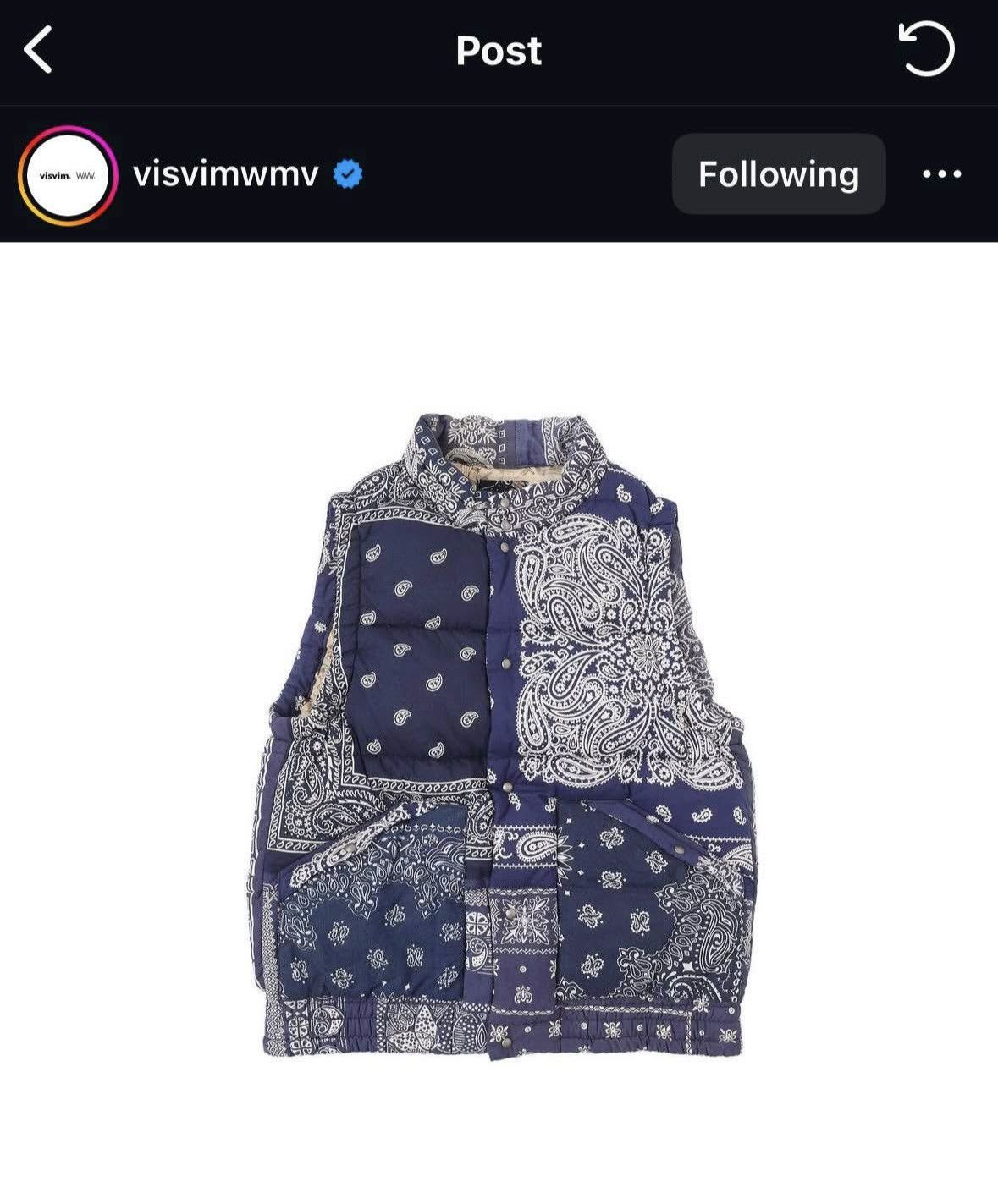 Visvim Insulator Down Vest | Grailed