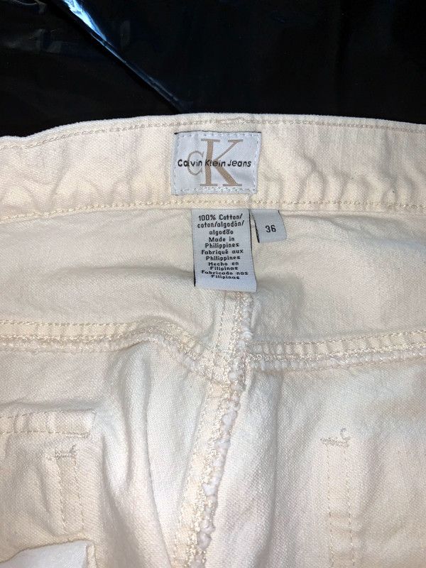 Calvin Klein CALVIN KLEIN JEANS EARLY 2000'S Y2K CREAM BAGGY FIT JEANS Size US 36 / EU 52 - 2 Thumbnail