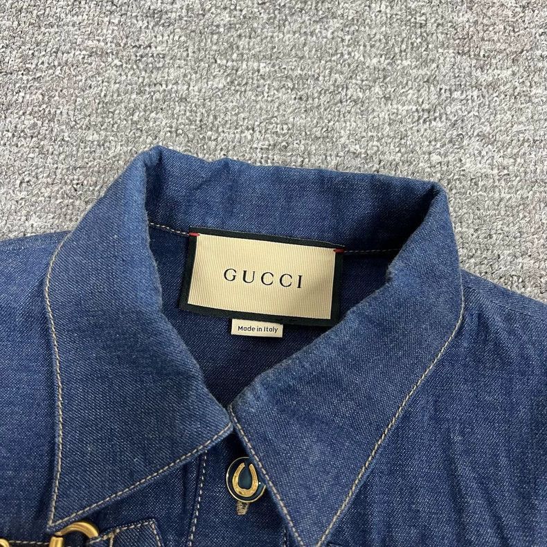 Gucci Gucci Denim Dress with Horsebit Detail-2506 Size S / US 4 / IT 40 - 4 Thumbnail