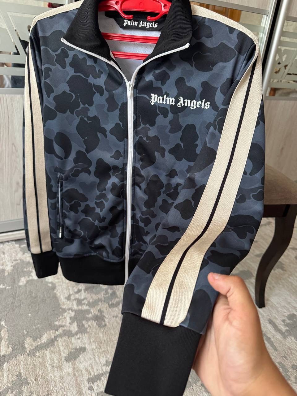 Palm Angels Palm Angels Camo Track Jacket Black Grey Full Zip Size US S / EU 44-46 / 1 - 2 Thumbnail
