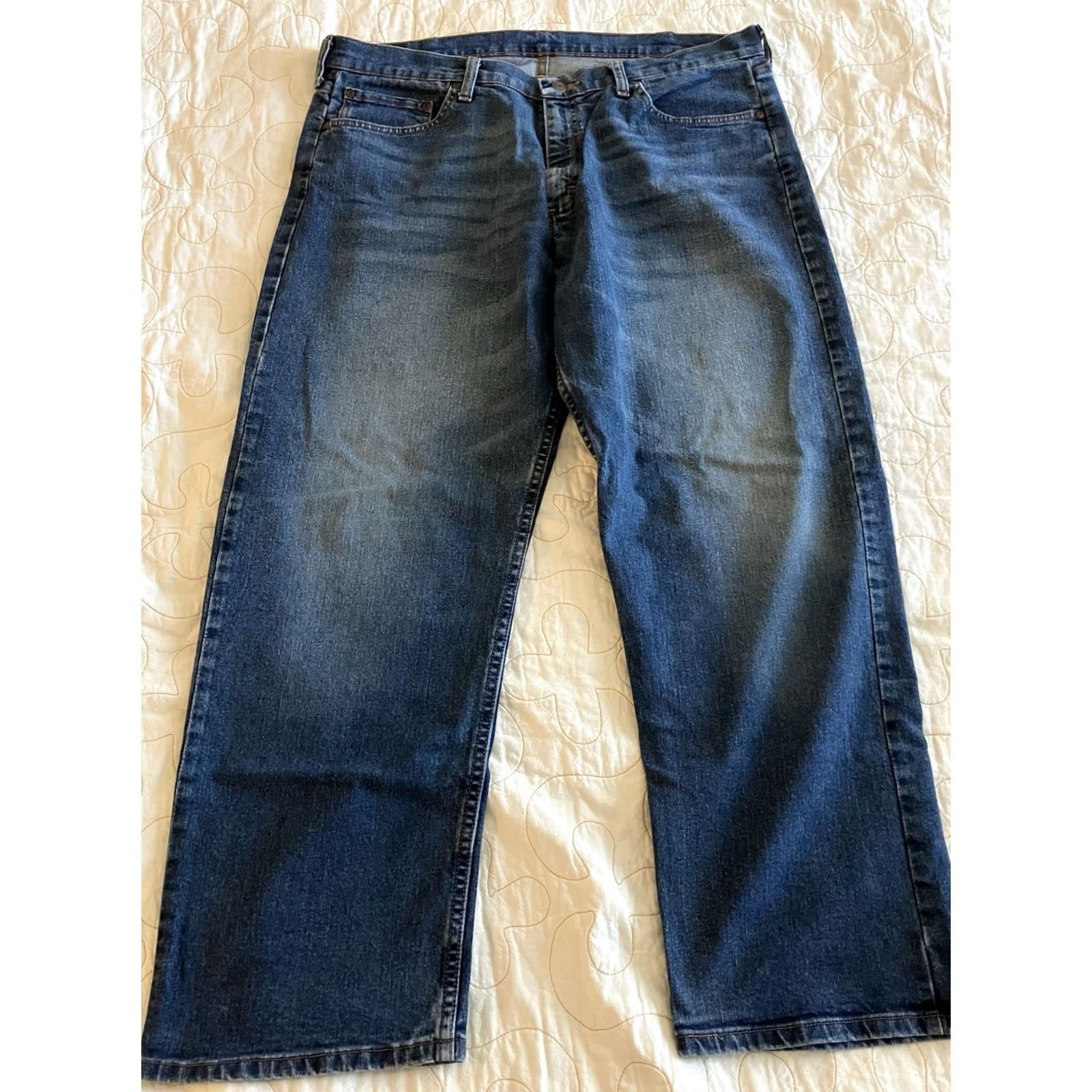Wrangler Wrangler Jeans Mens Tag 40x30 Blue Workwear Regular Fit Straight Leg Mens Jeans Blue Cotton Denim 30 Inseam Pockets Vintage No Size US 40 / EU 56 - 3 Thumbnail