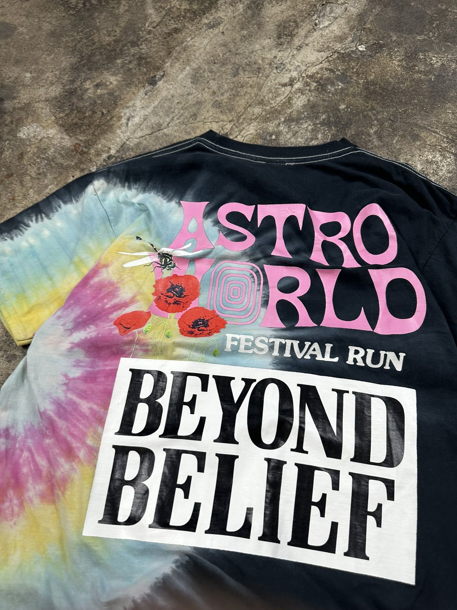 Travis Scott Travis Scott Astroworld Run Tie Dye Rap Hiphop T-shirt Size US XL / EU 56 / 4 - 4 Thumbnail
