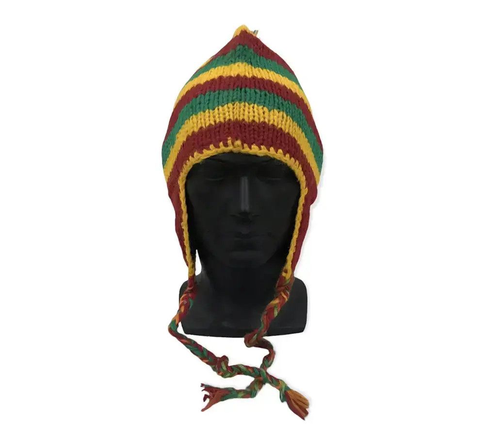 Japanese Brand Japanese Brand Knit Stripe Design Beanie Hat Size ONE SIZE - 2 Thumbnail