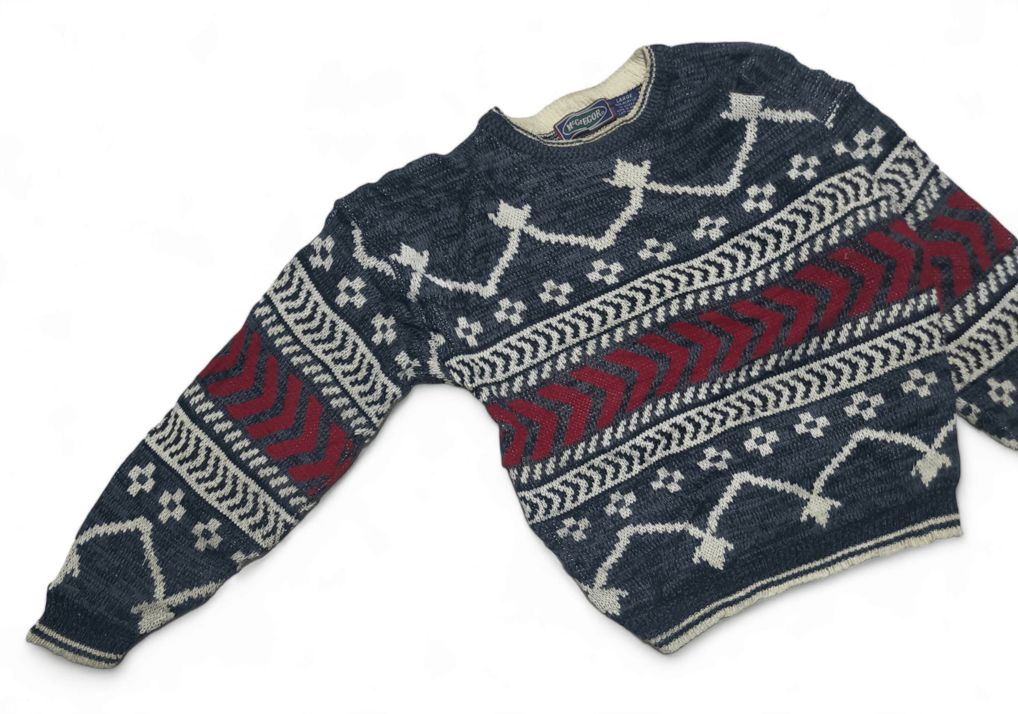 Other Vintage 90s MCGREGOR Ethnic Abstract Motifs Knit Sweater Size US L / EU 52-54 / 3 - 5 Thumbnail