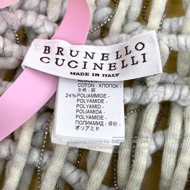 Brunello Cucinelli Brunello Cucinelli Cotton round-neck woven openwork cardig Size L / US 10 / IT 46 - 5 Thumbnail