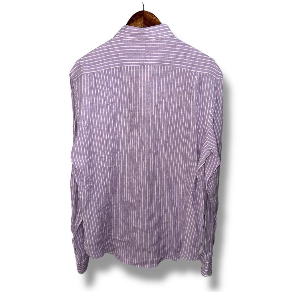 Polo Ralph Lauren Purple Polo Ralph Lauren 100% Linen Custom Fit Button Down S Size US L / EU 52-54 / 3 - 6 Thumbnail
